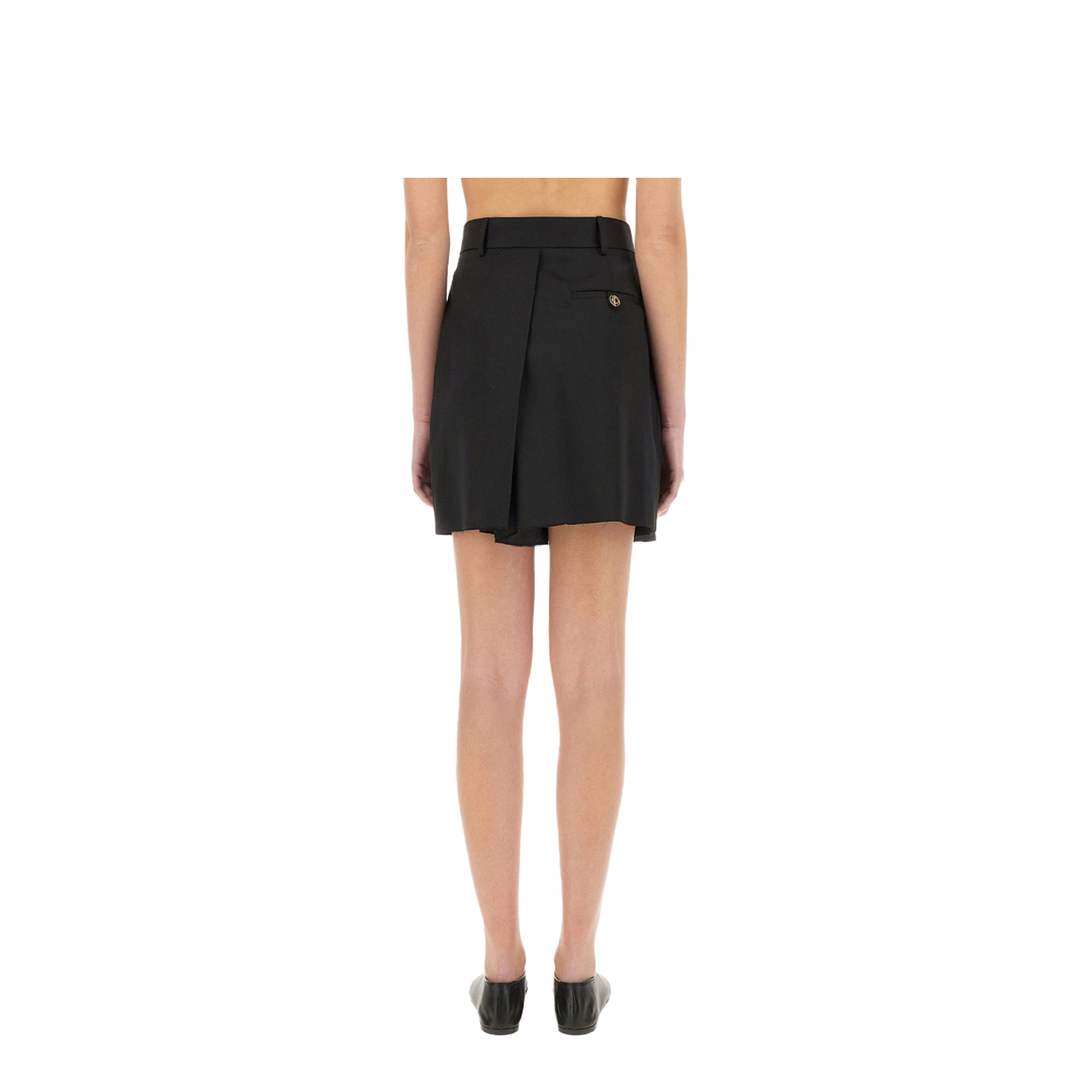 Asymmetrical Wool Shorts