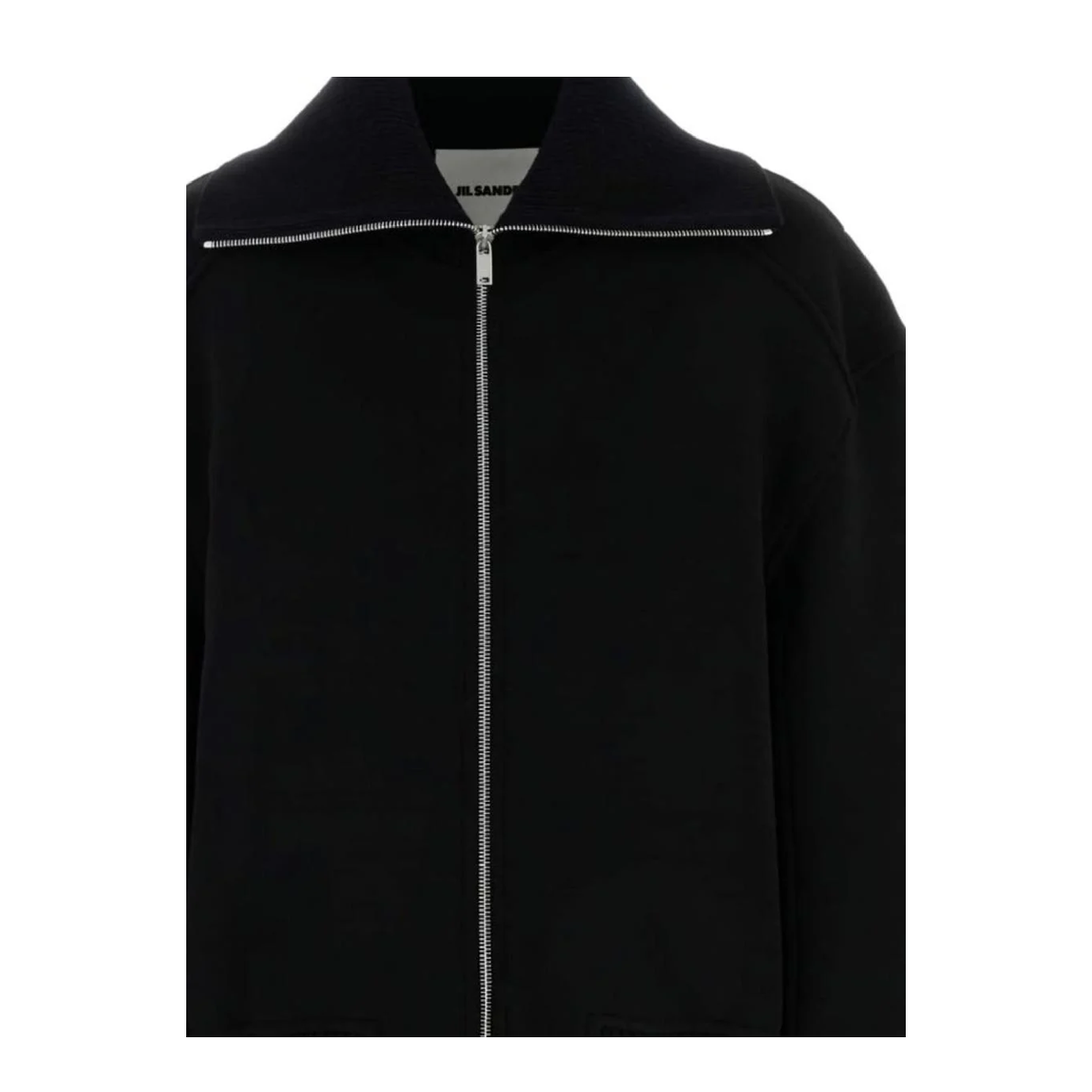 Black Wool Blend Bomber Jacket