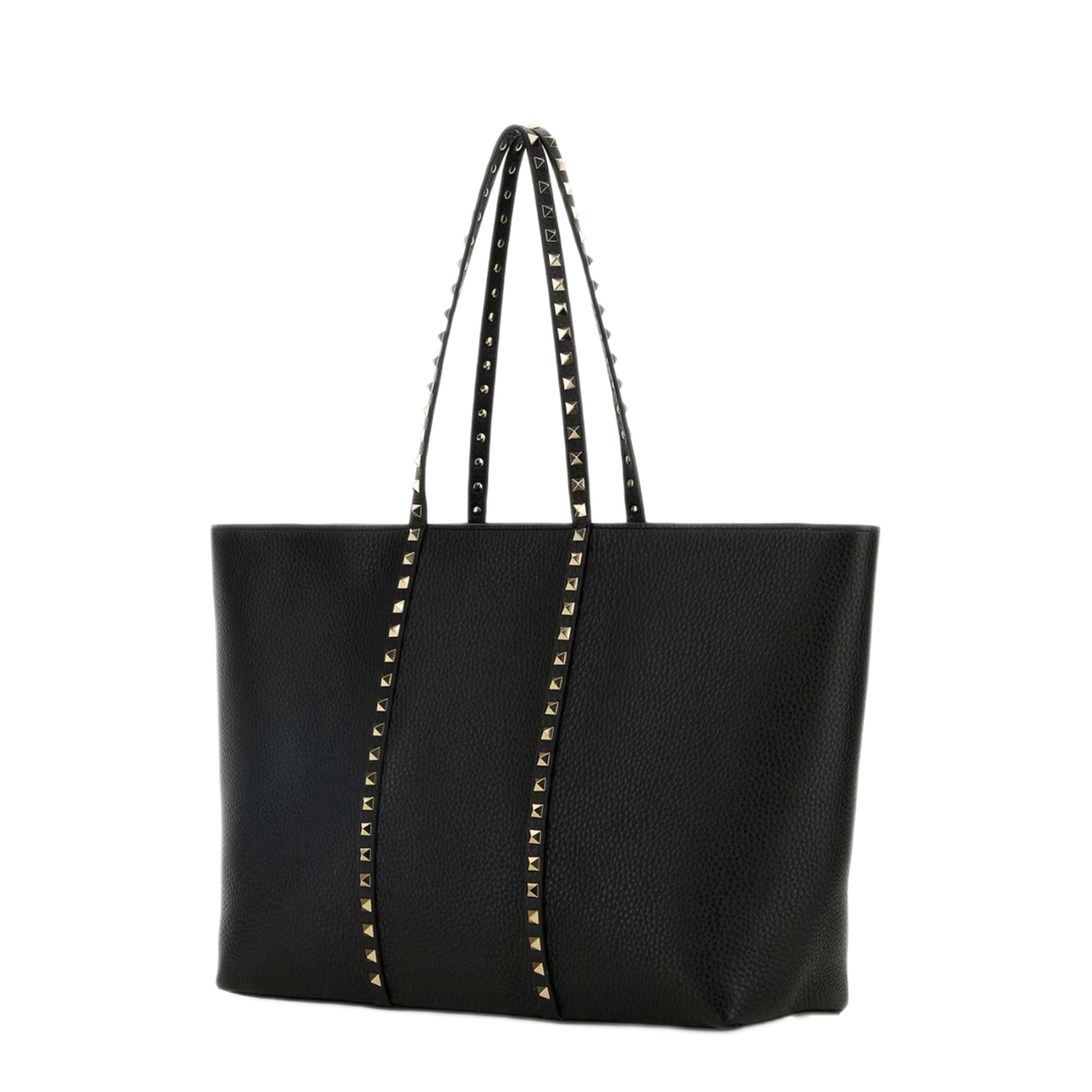 MAYFEYR - Valentino - Black Leather Medium Rockstud Shopping Bag - 8W2B0R04VSF0NO
