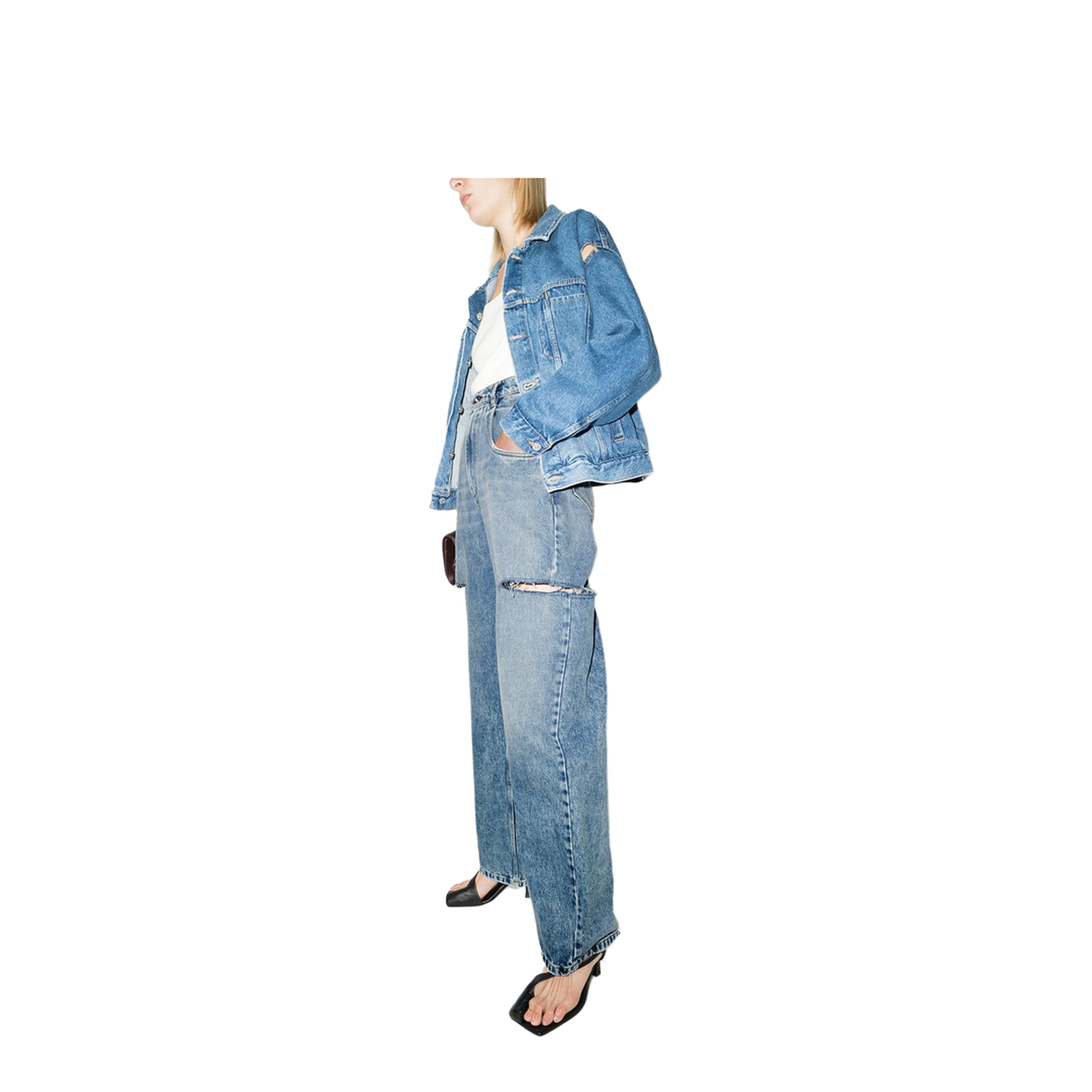 Denim Jeans with Slash Details
