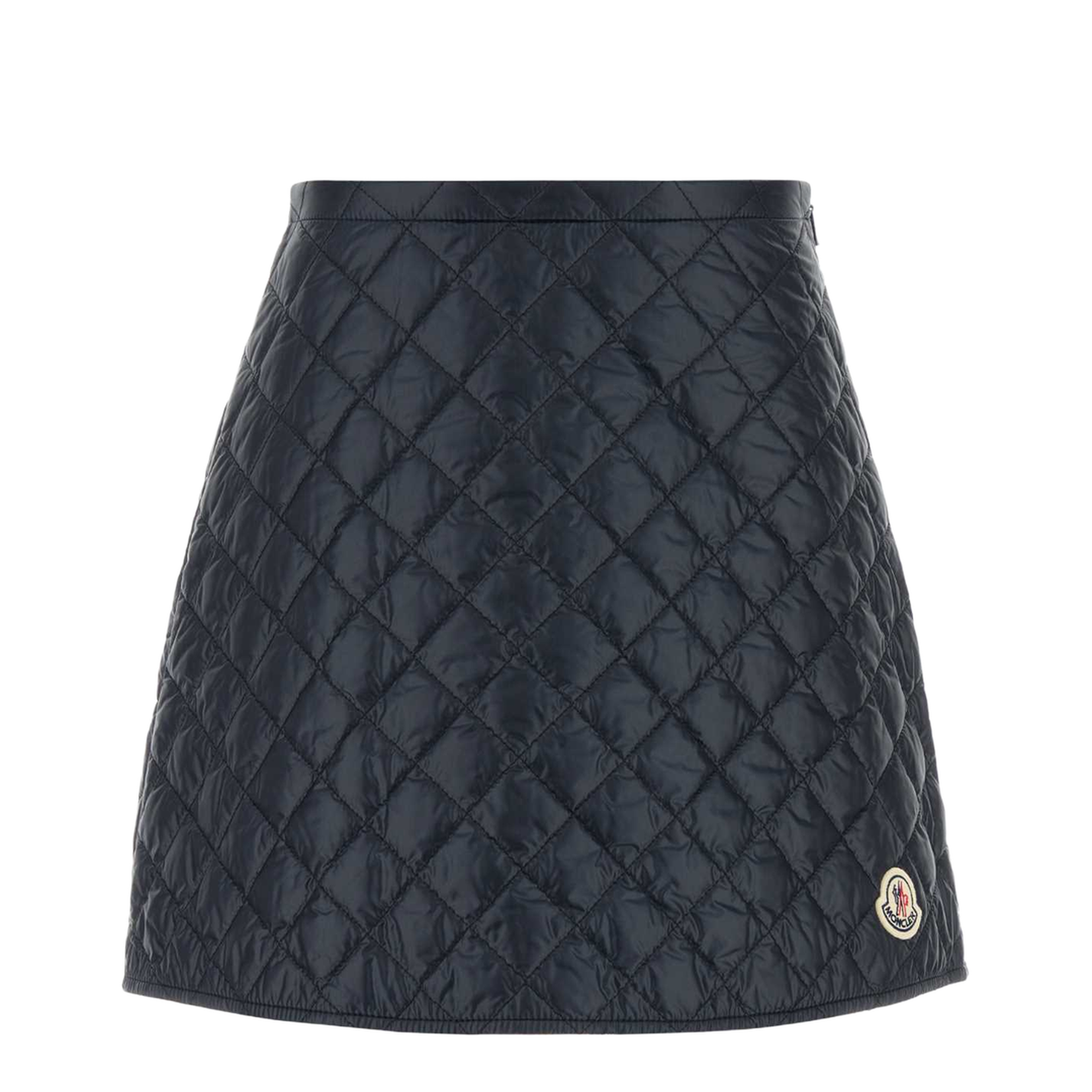 Diamond-Quilted Mini Skirt Navy Blue