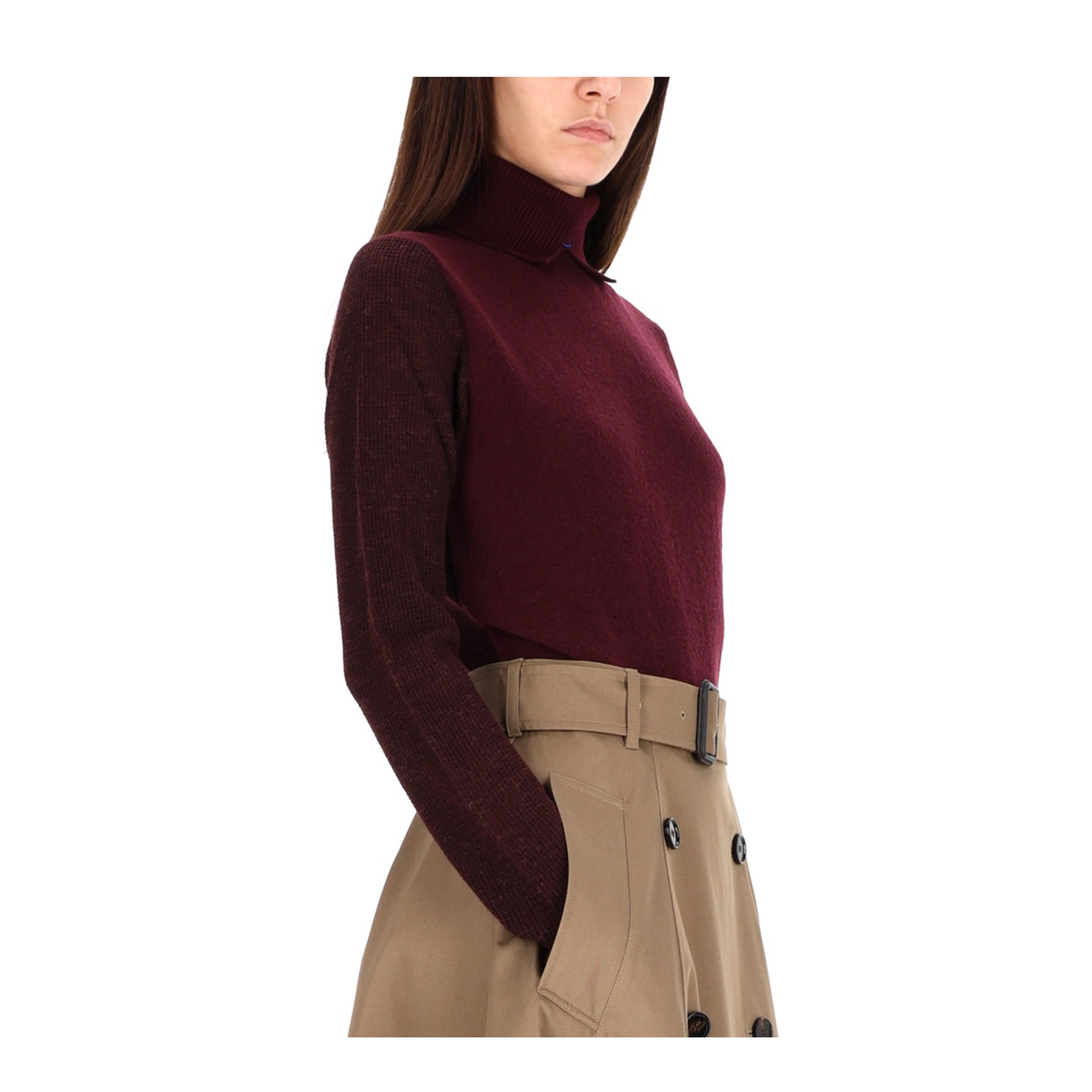 Wool Blend Sweater - Dark Red