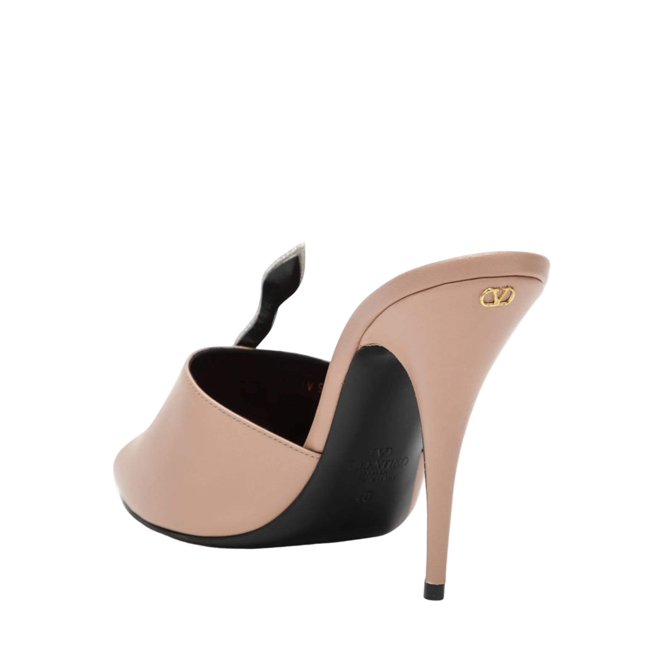Powder Pink Slide Sandal Coeur Vipère In Kidskin