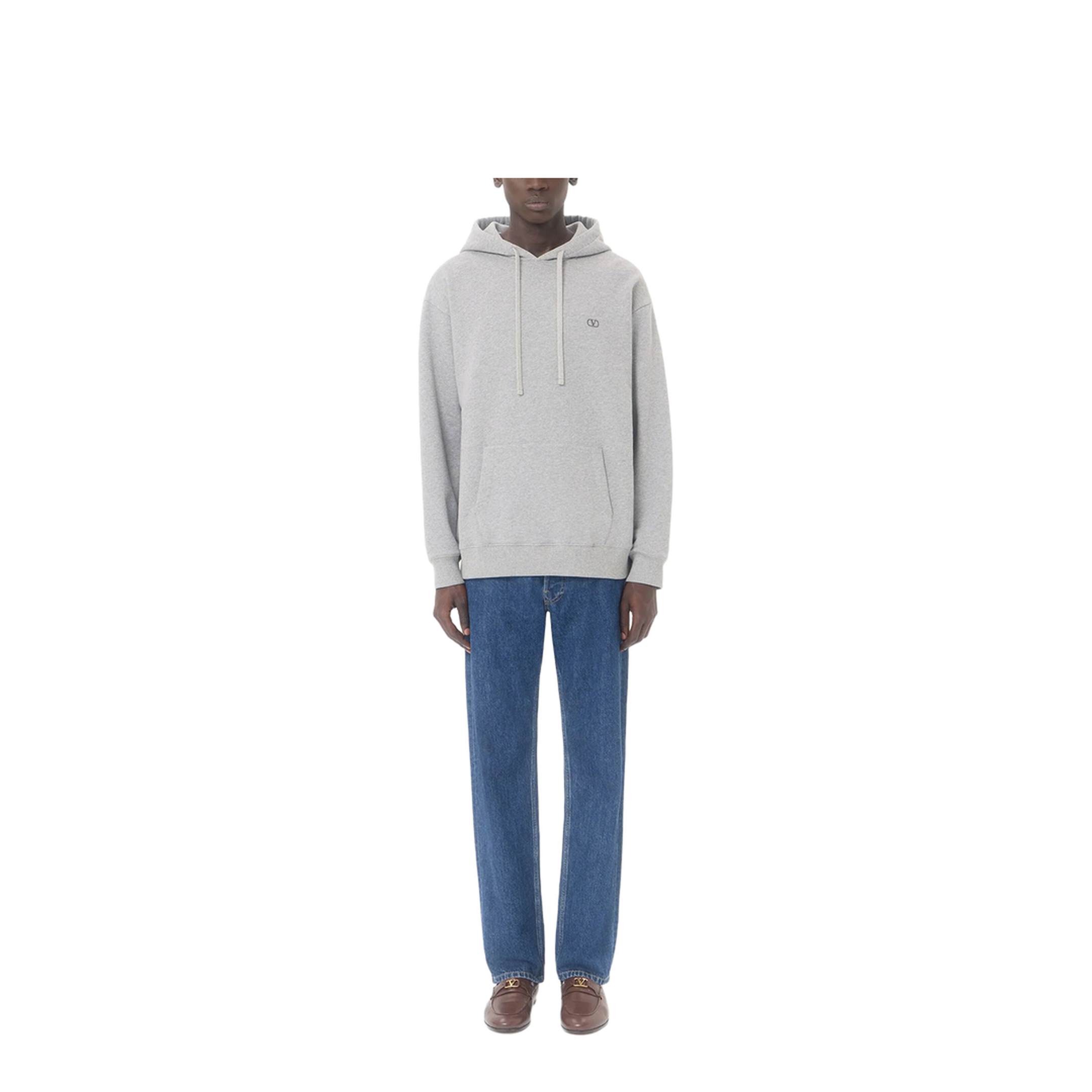 MAYFEYR - Valentino - Cotton Hoodie With Vlogo Embroidery - VMF30KBMN