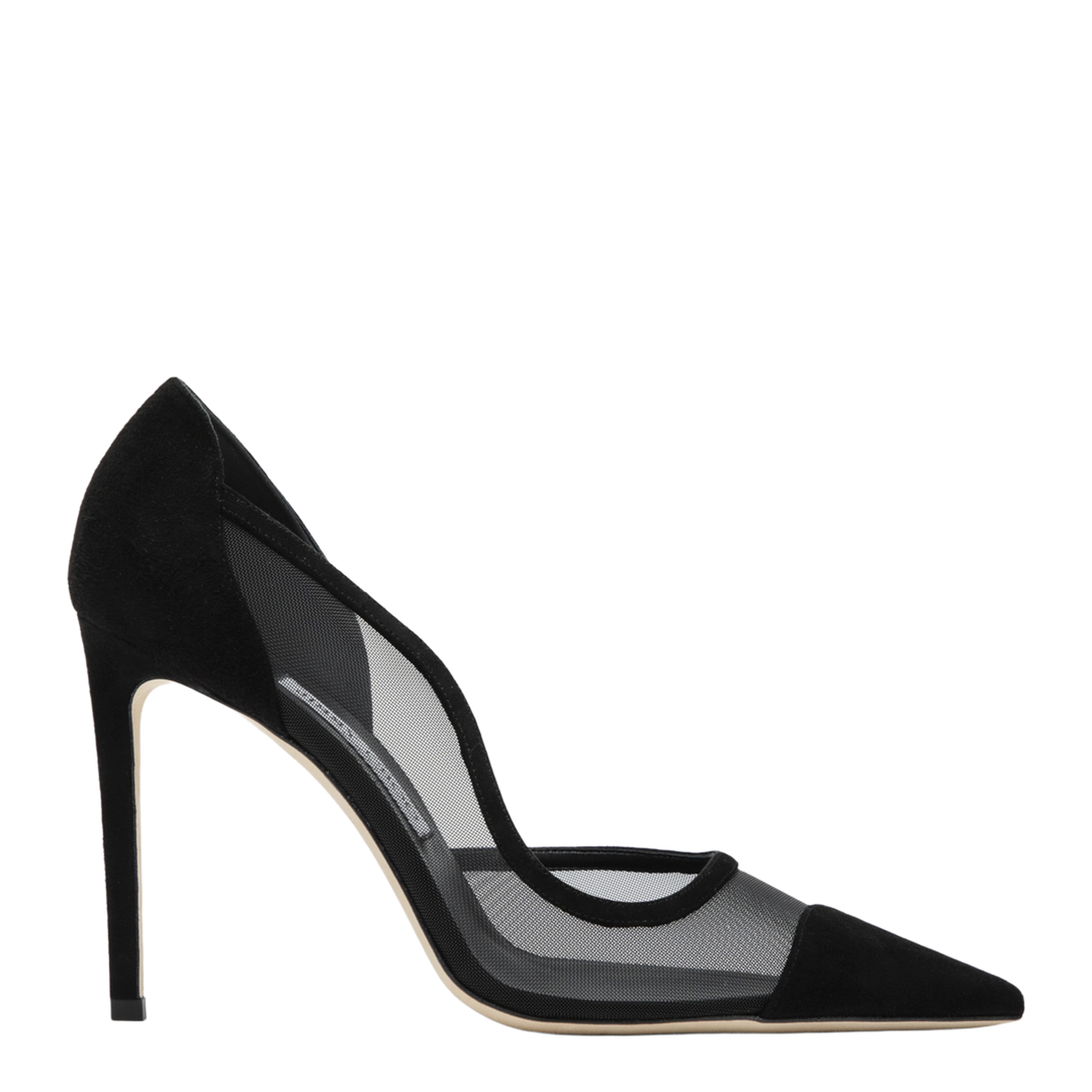 MAYFEYR - Jimmy Choo - Brigitte 100 Pumps In Black Suede And Mesh - BRIGITTE100SMS000074