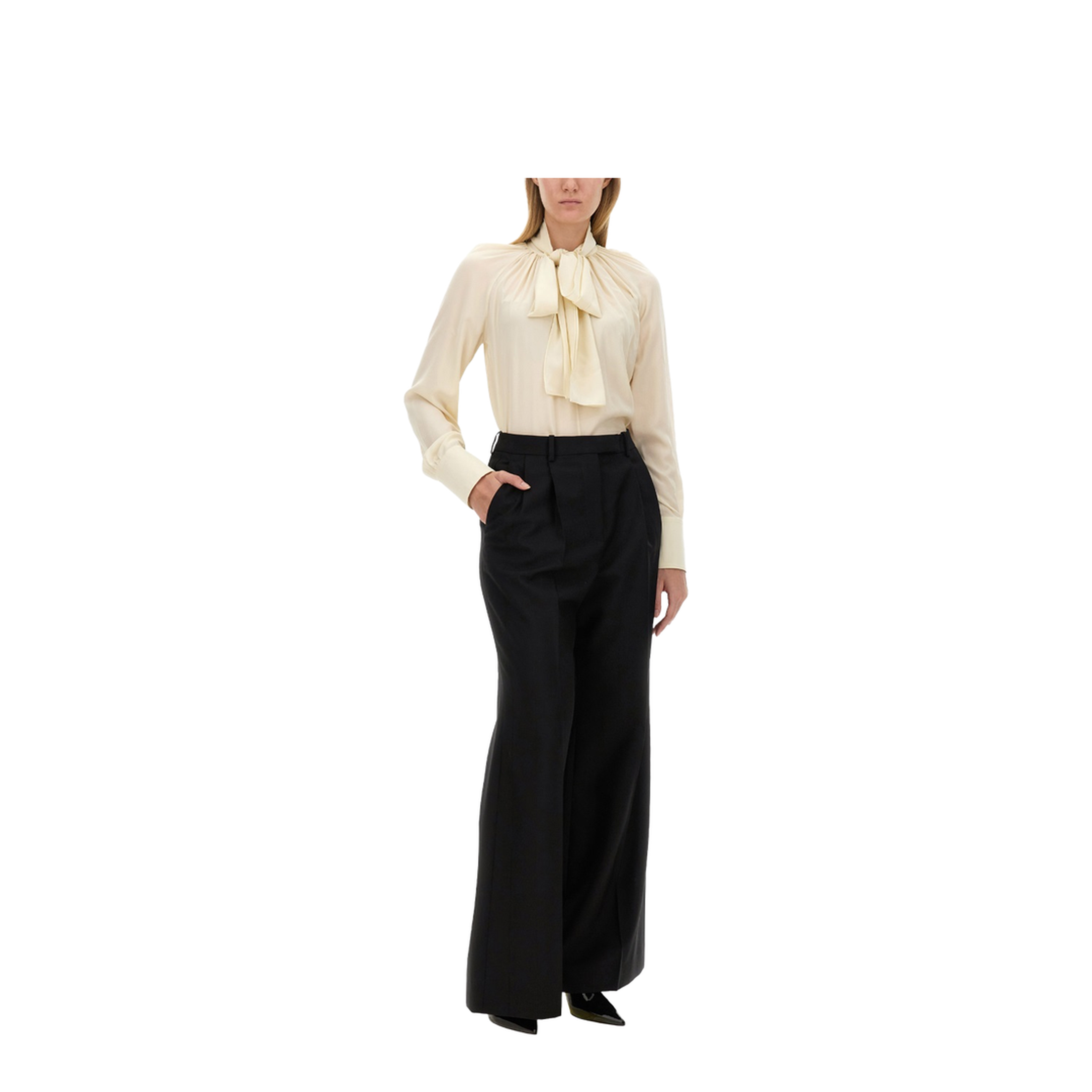 MAYFEYR - Givenchy - Silk Shirt With Lavallière Collar - BW61AM14M8297
