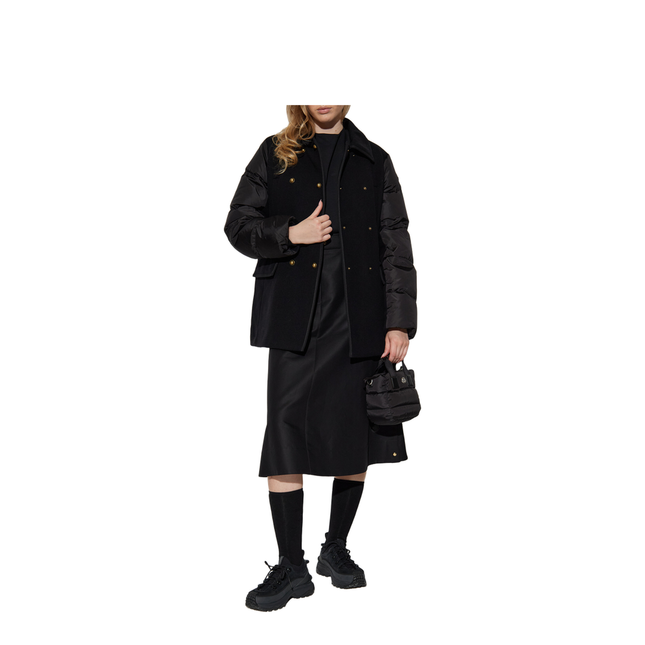Black Chaillo Wool Down Coat