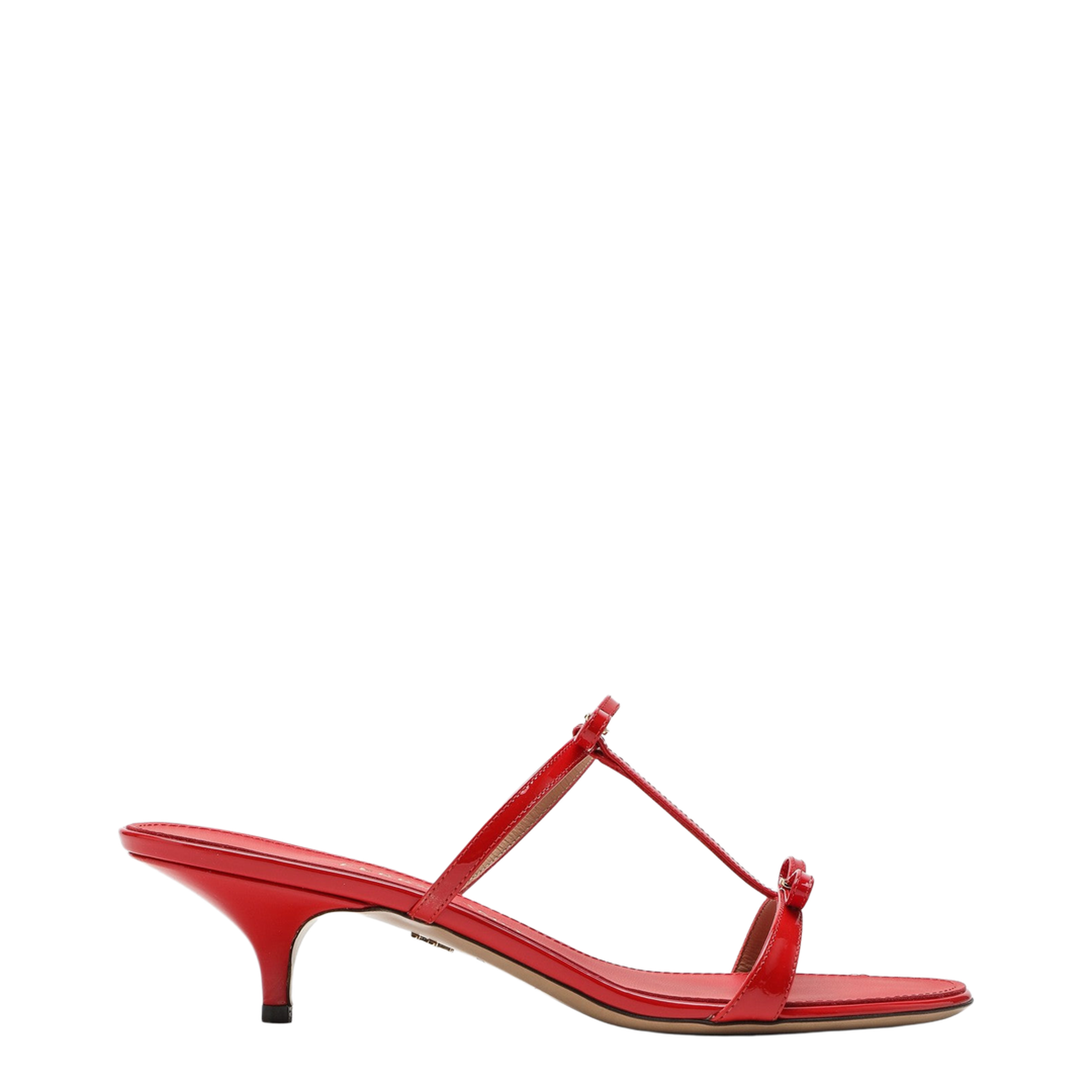 Flame Red Mini Bow Sandals