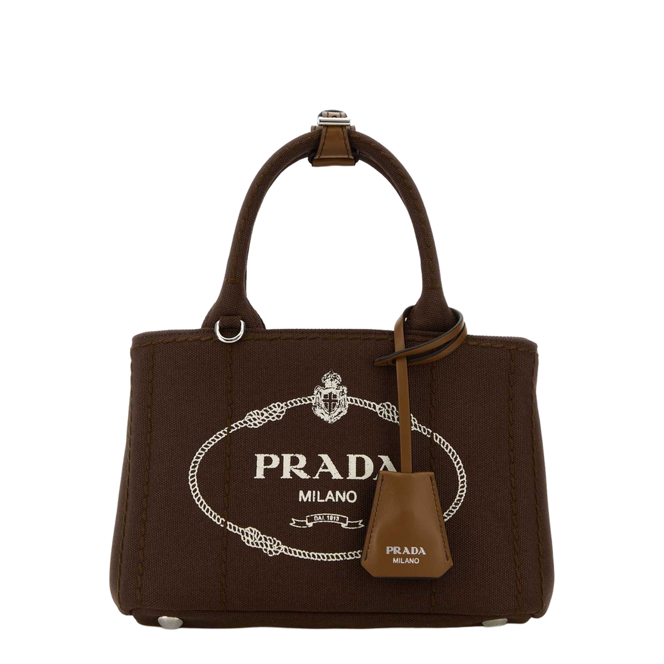 Brown Canvas Mini Jardinière Handbag