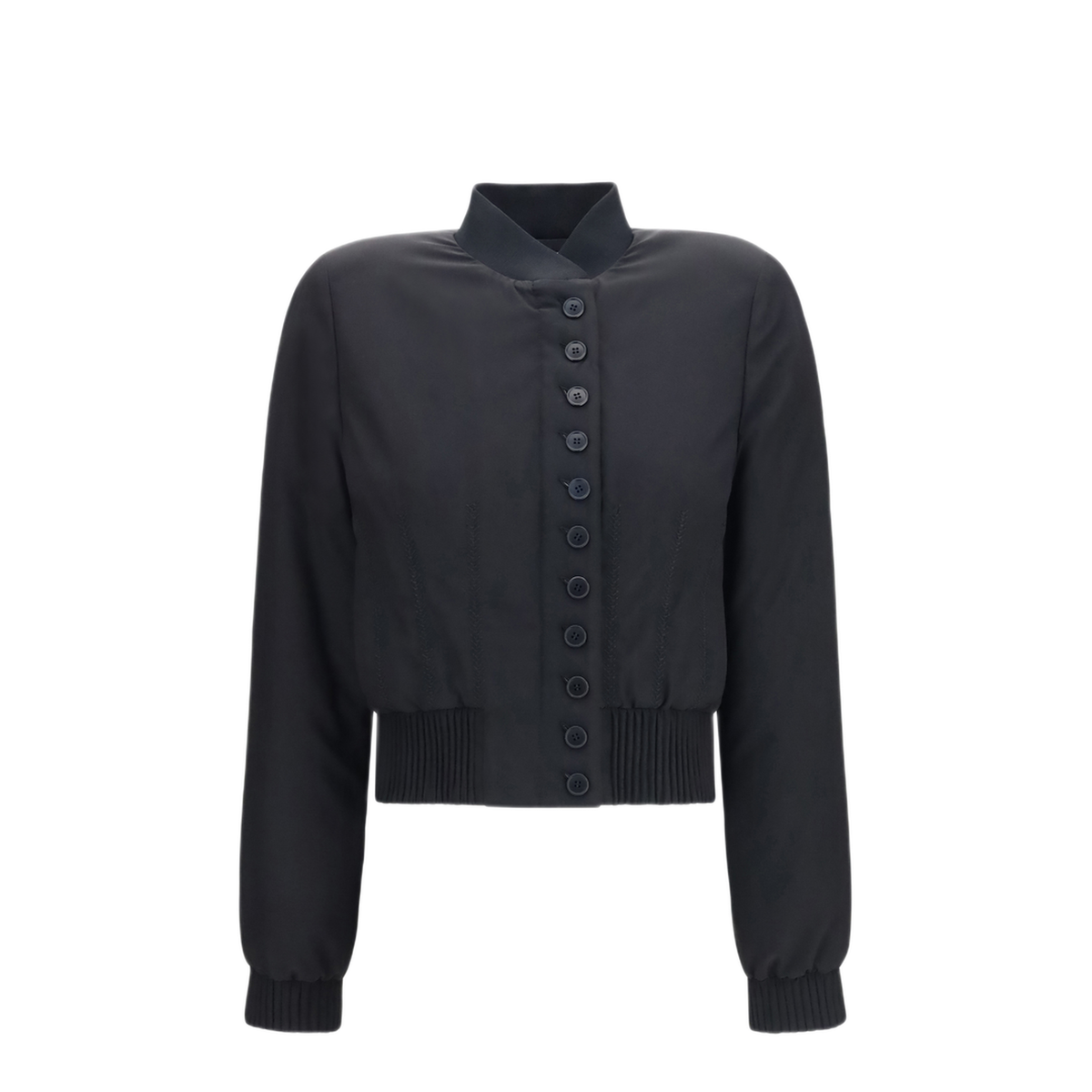 MAYFEYR - Alexander Mcqueen - Buttoned Bomber Jacket With Visible Stitching - 865429QBADT1000