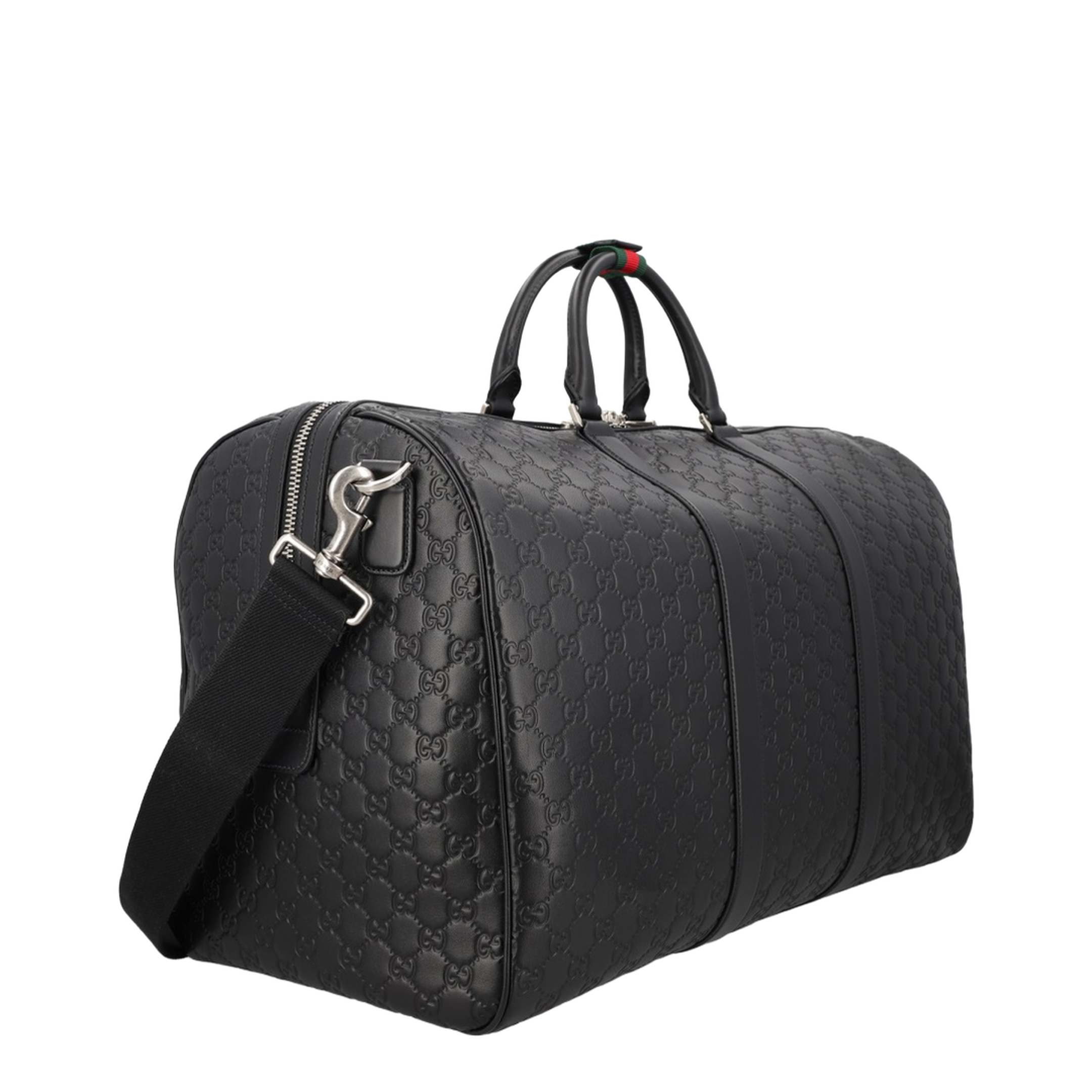 Large Duffle Bag in Black Leather