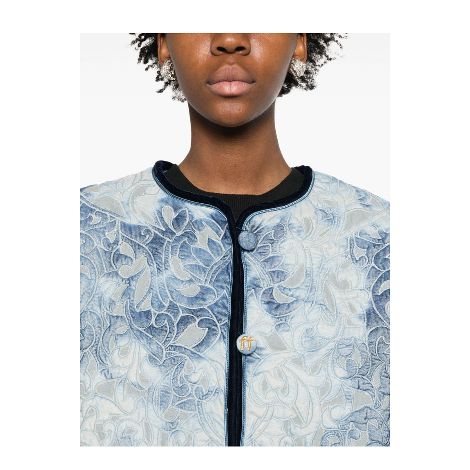 Zip Up Short Blouson Denim