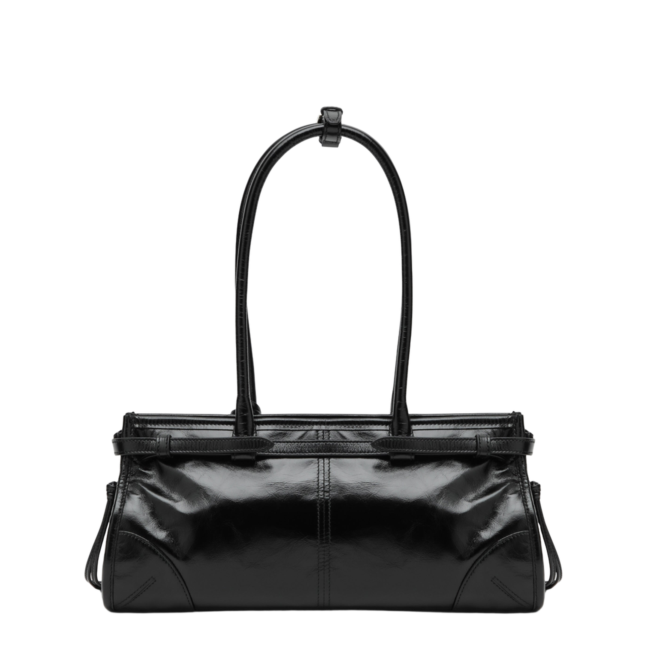 MAYFEYR - Prada - Bonnie Medium Hand Bag In Calfskin Leather, Black - 1BA426MOM2CYRF0002