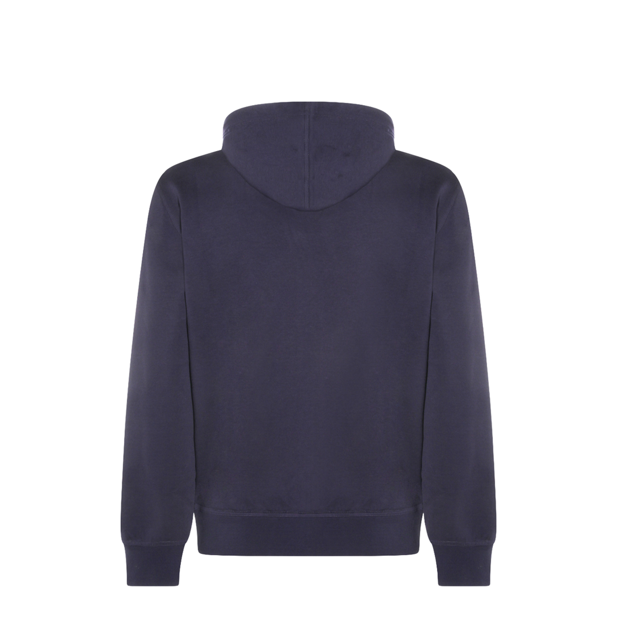 Zipped Cotton Fleece Sweater Blue