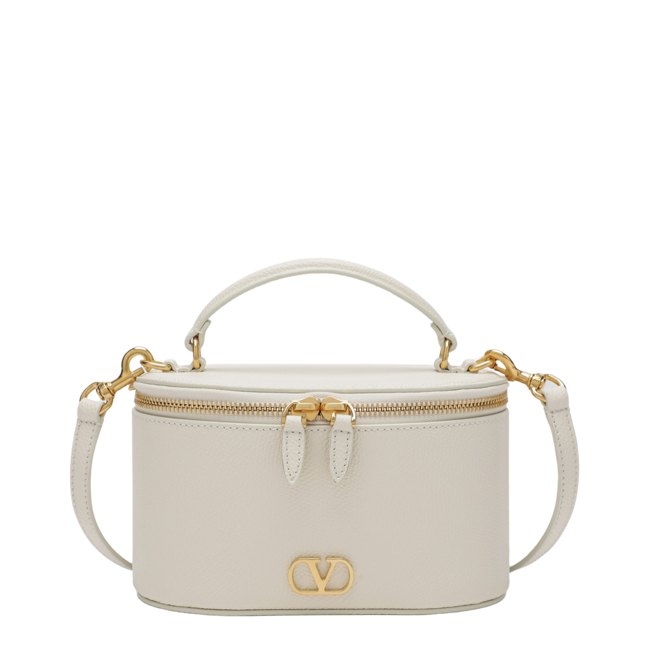VLogo Signature Mini Calfskin Vanity Bag - Ivory