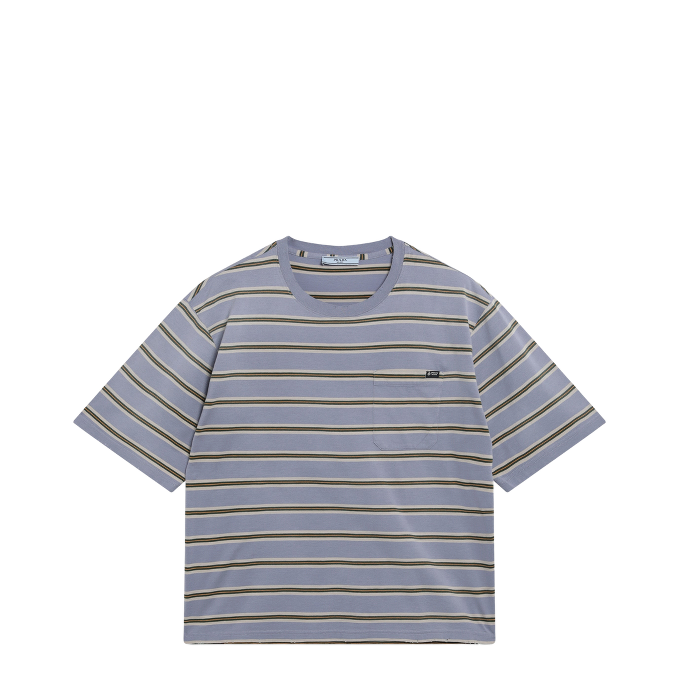 MAYFEYR - Prada - Violet Vintage-Effect Striped T-Shirt - 39684OOO196AF05KI