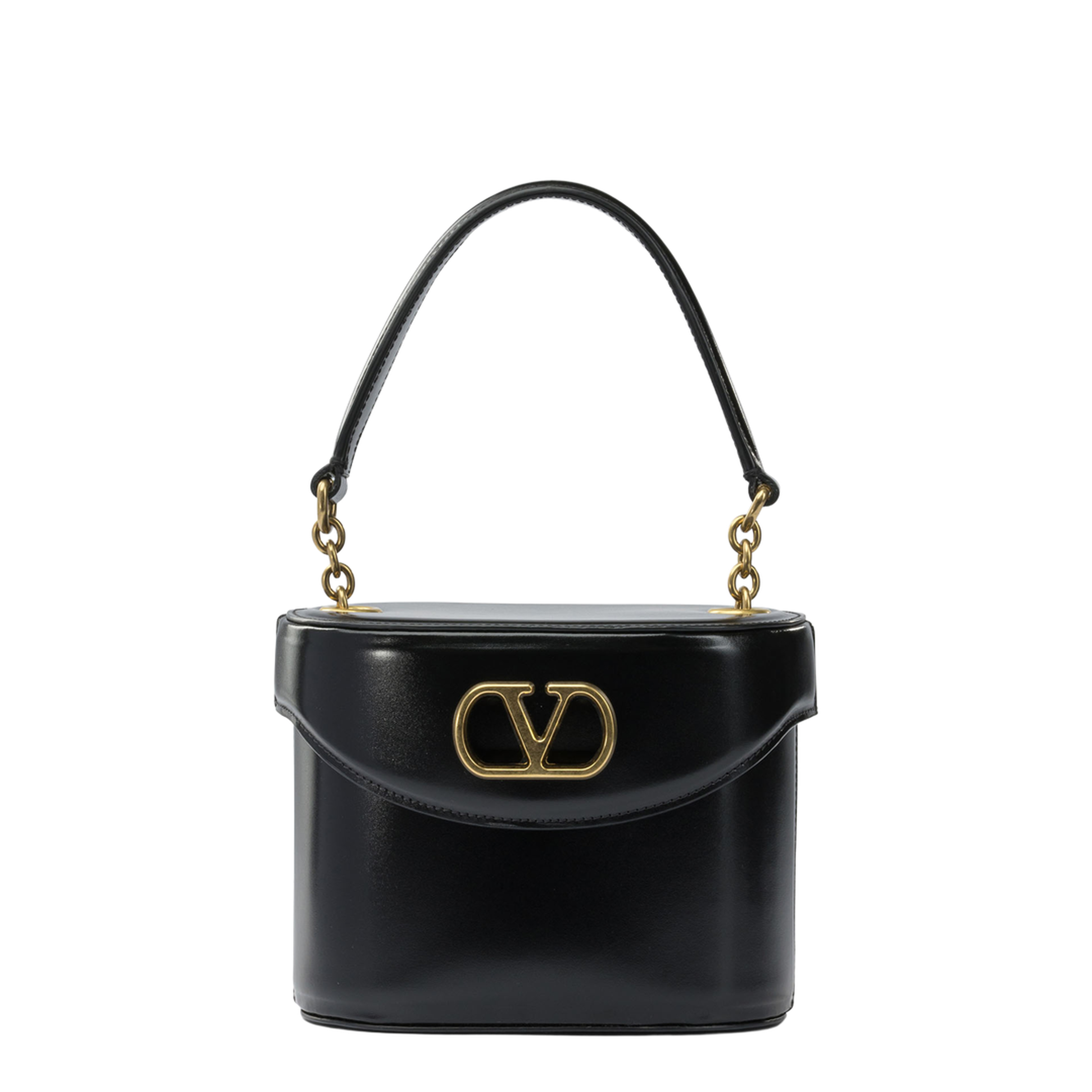 Black Leather Vanity Bag