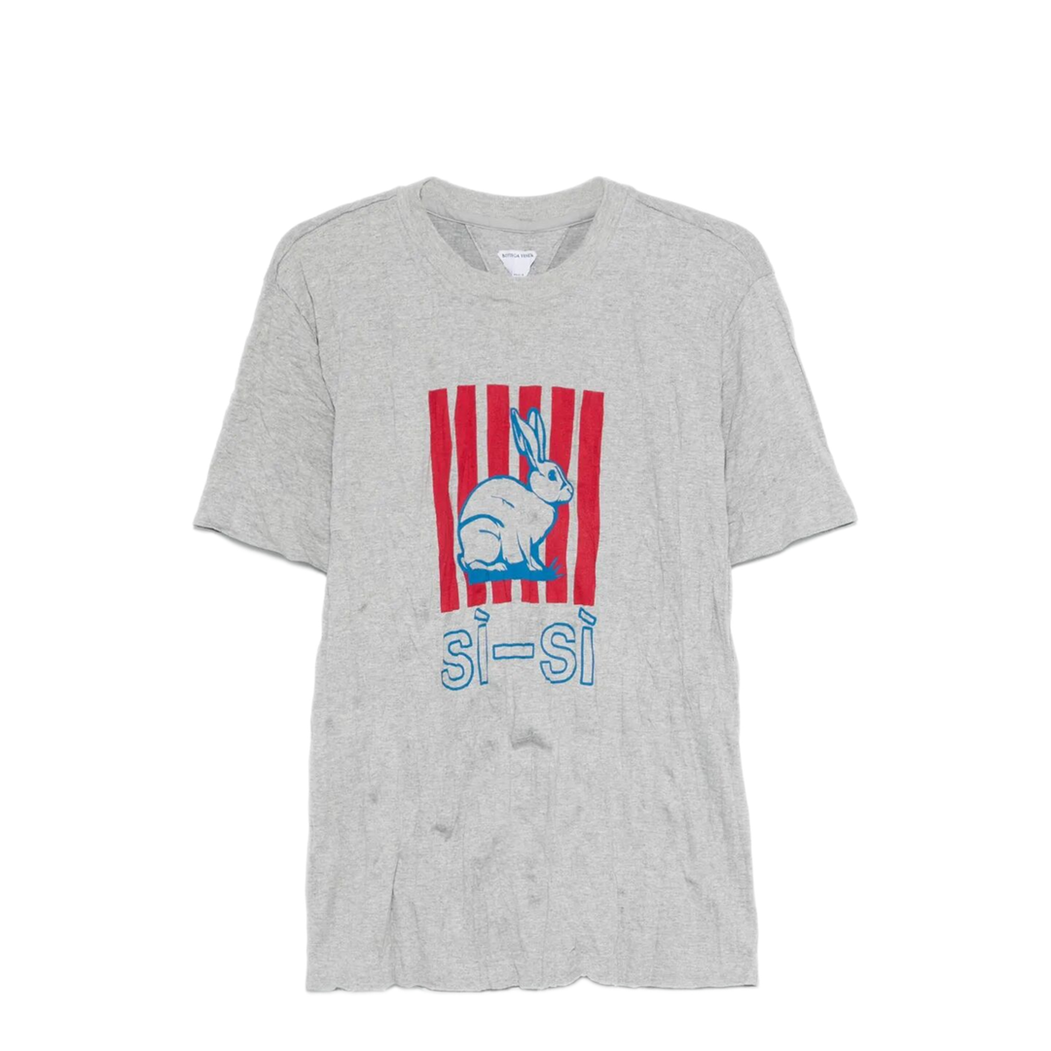 MAYFEYR - Bottega Veneta - Graphic Rabbit-Print Crushed Cotton Jersey T-Shirt - 833132V5K501367