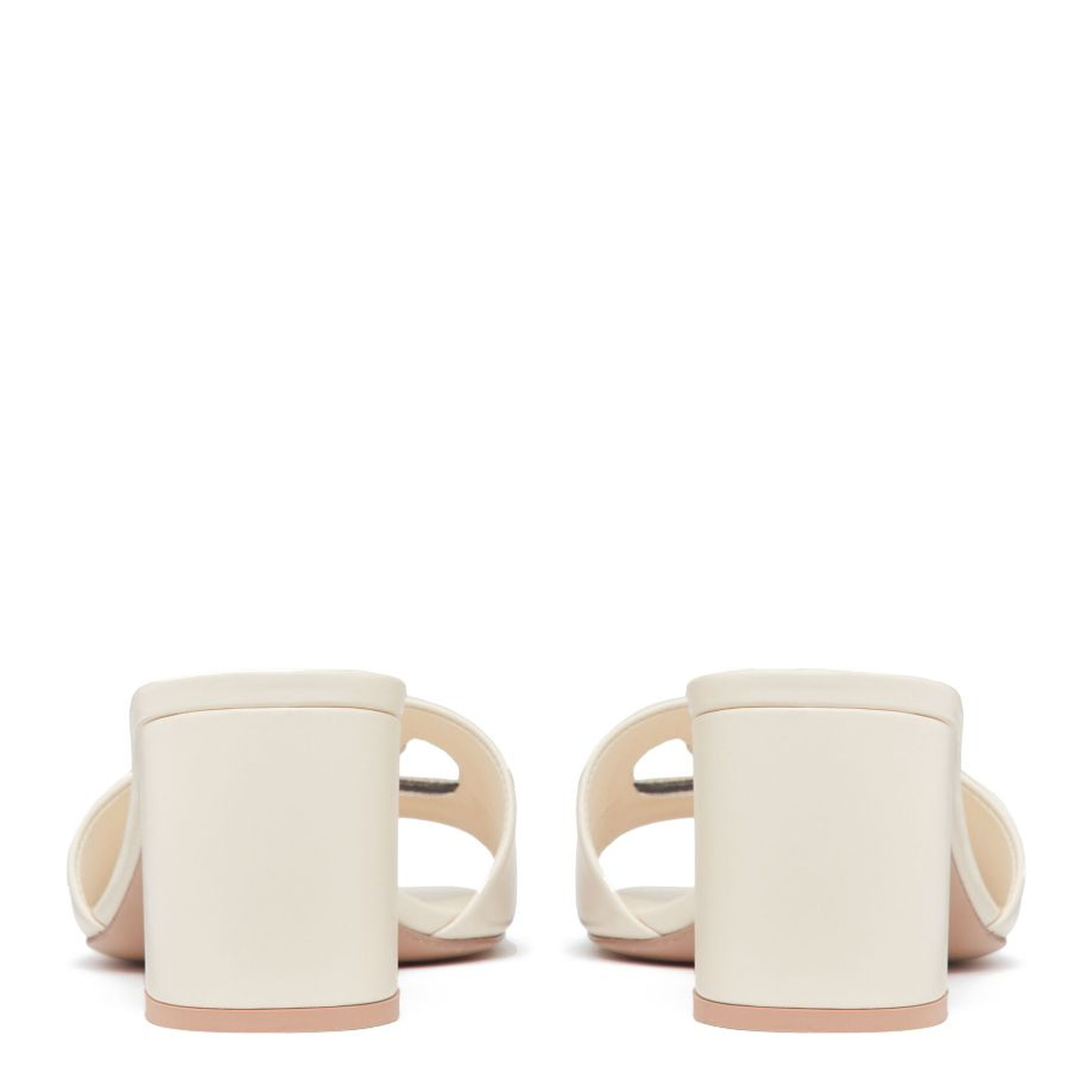 VLogo Cut-Out Leather Mules