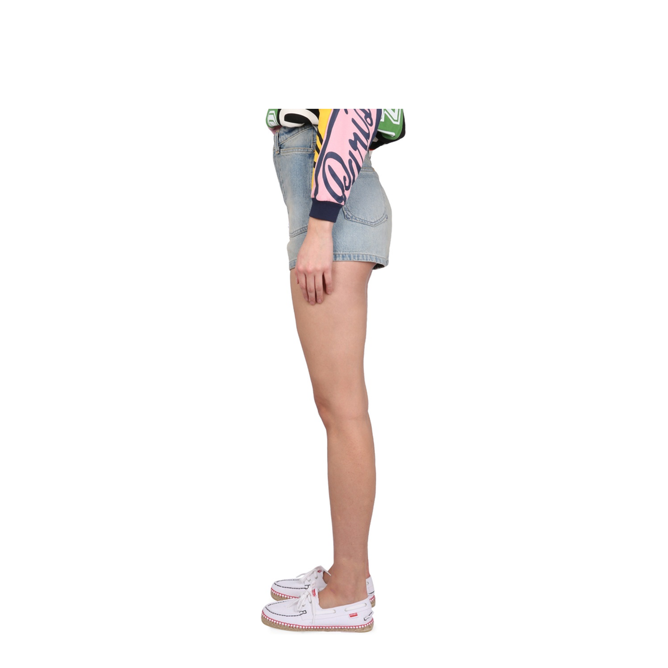 Light-blue denim shorts