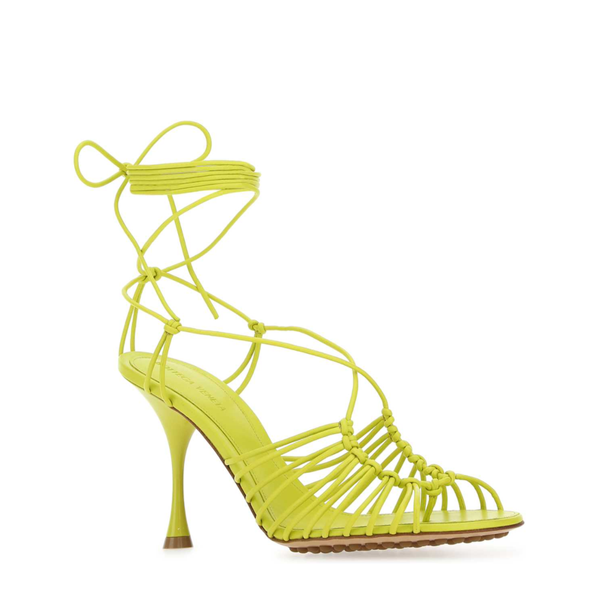 Acid Green Nappa Leather Dot Sandals