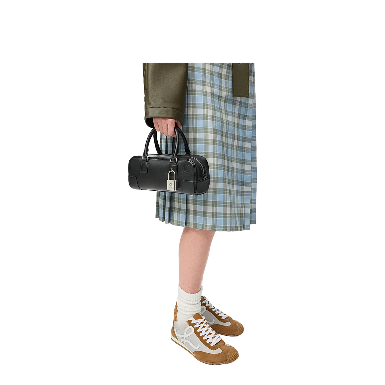 Cropped Bag in Shiny Calfskin Black