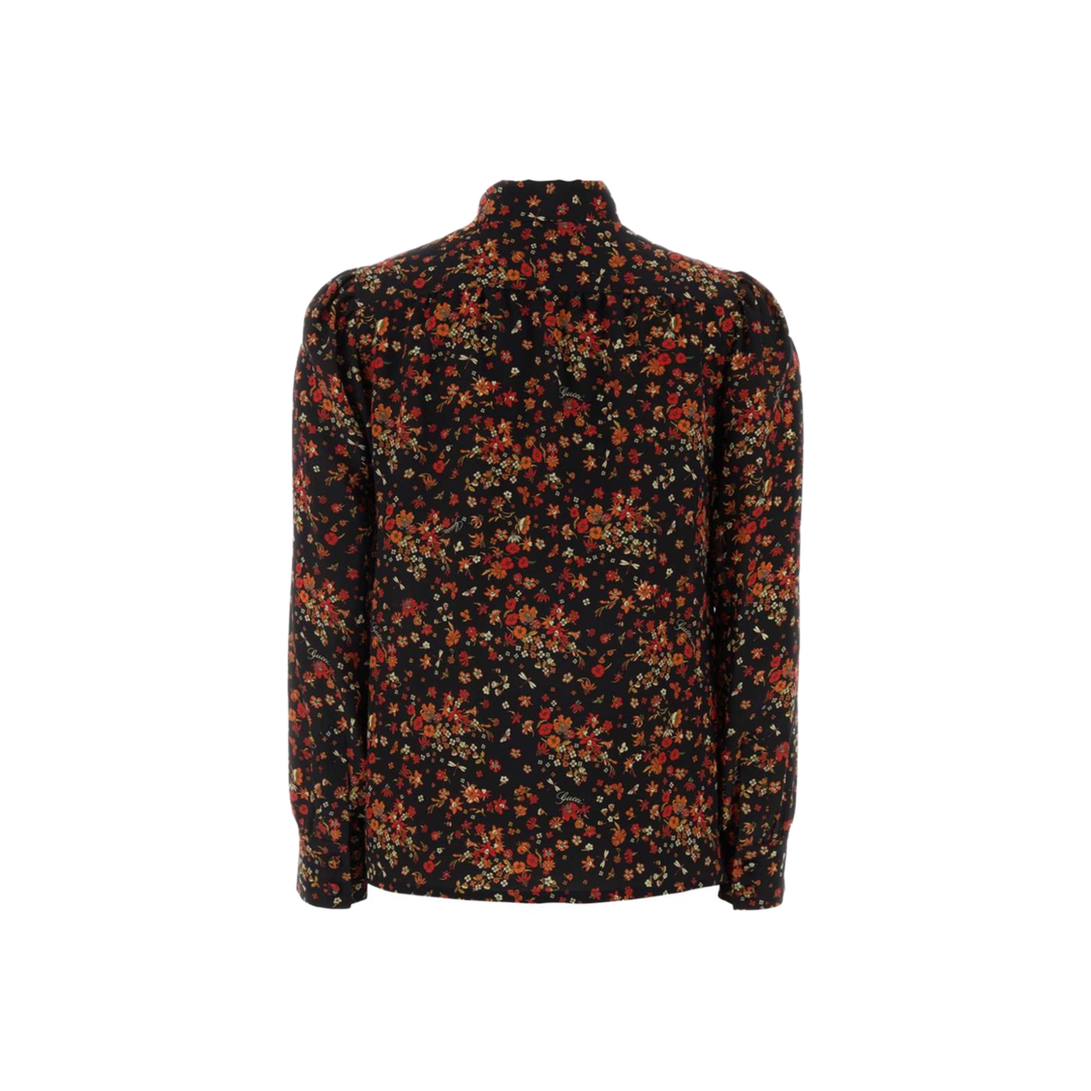 MAYFEYR - Gucci - Printed Silk Shirt In Black And Red - 865102ZAU231072