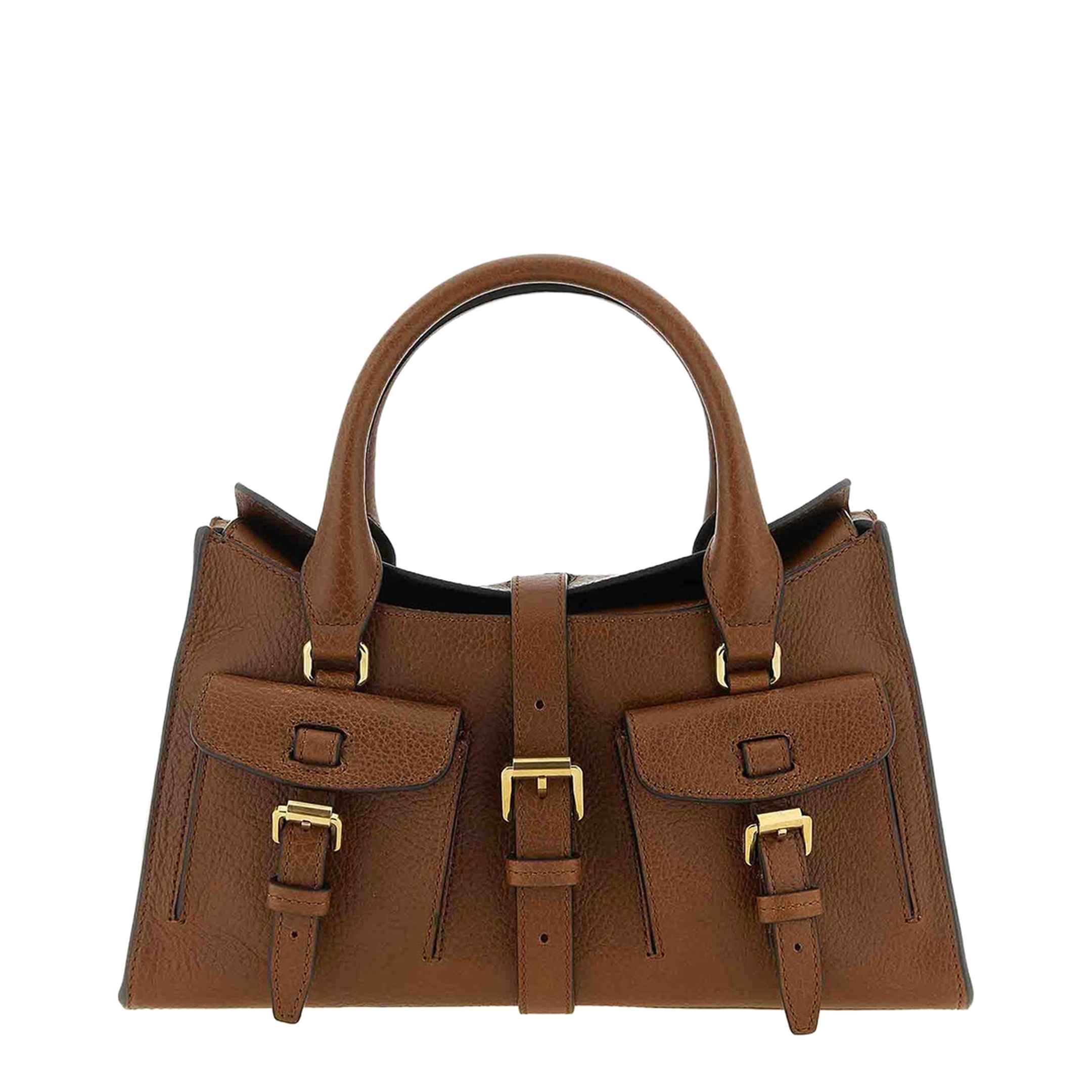 Small Handbag With Adjustable And Removable Shoulder Strap And Two Front Pockets In Leather