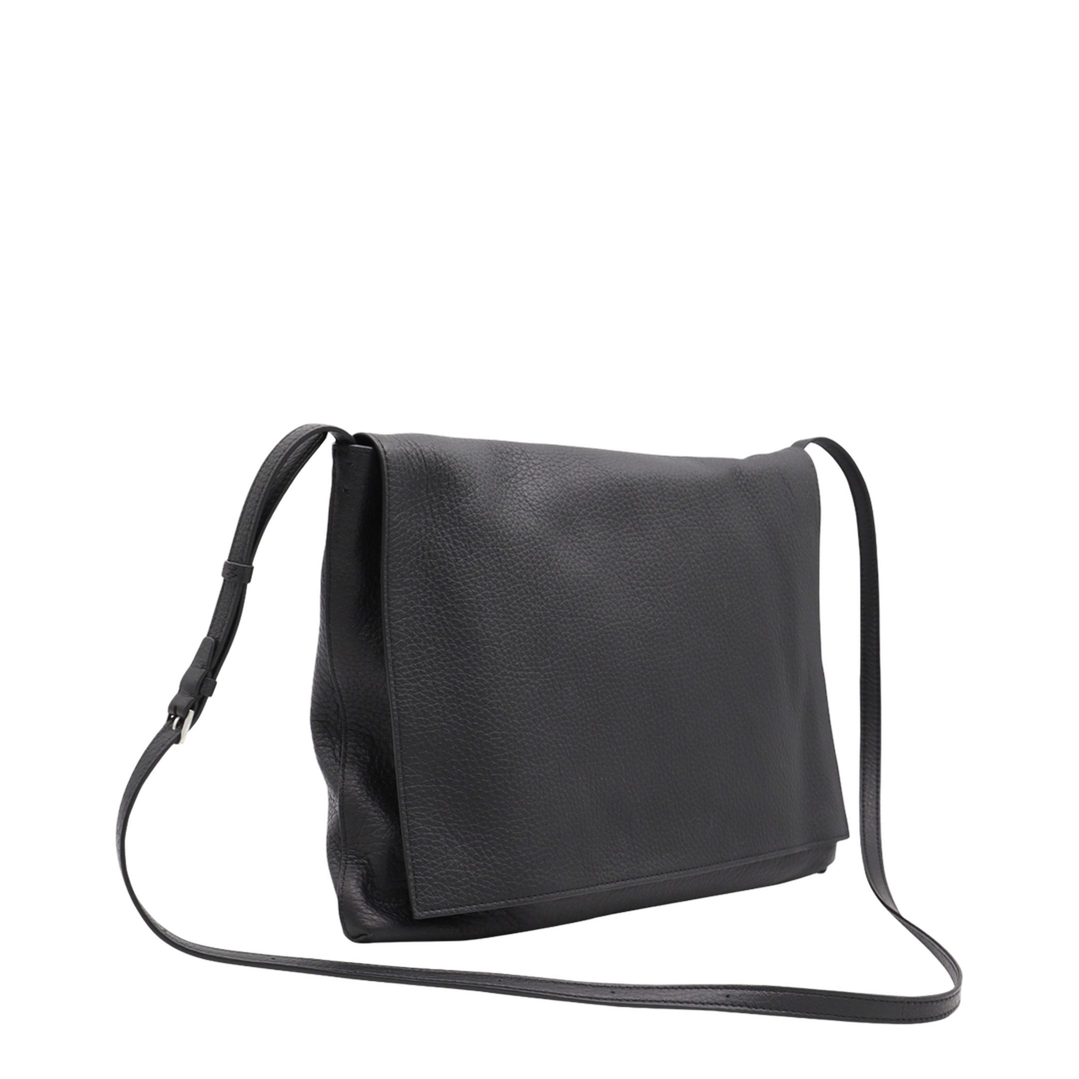 Black Leather Nan Crossbody Bag