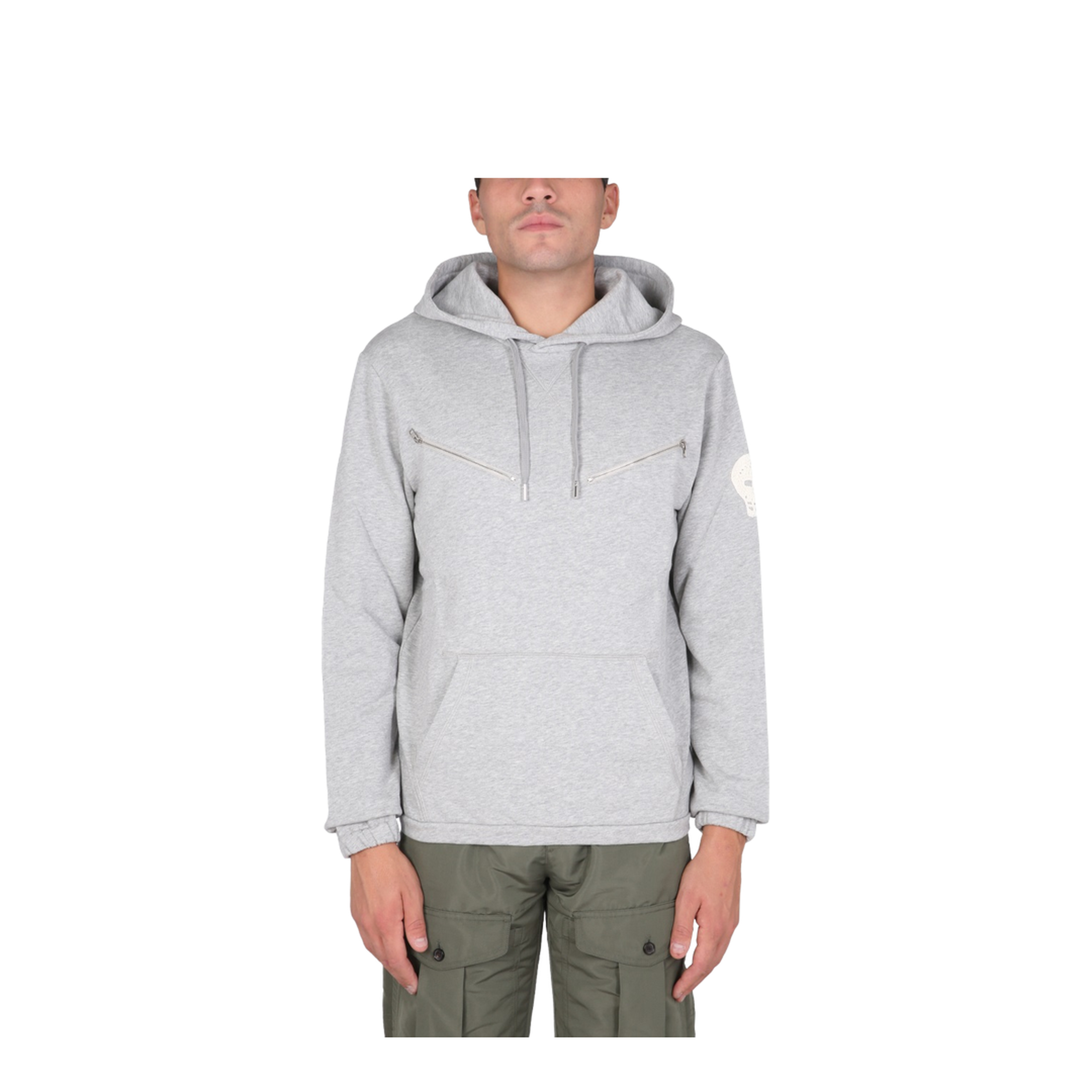 Sweatshirt with Embroidered Skull