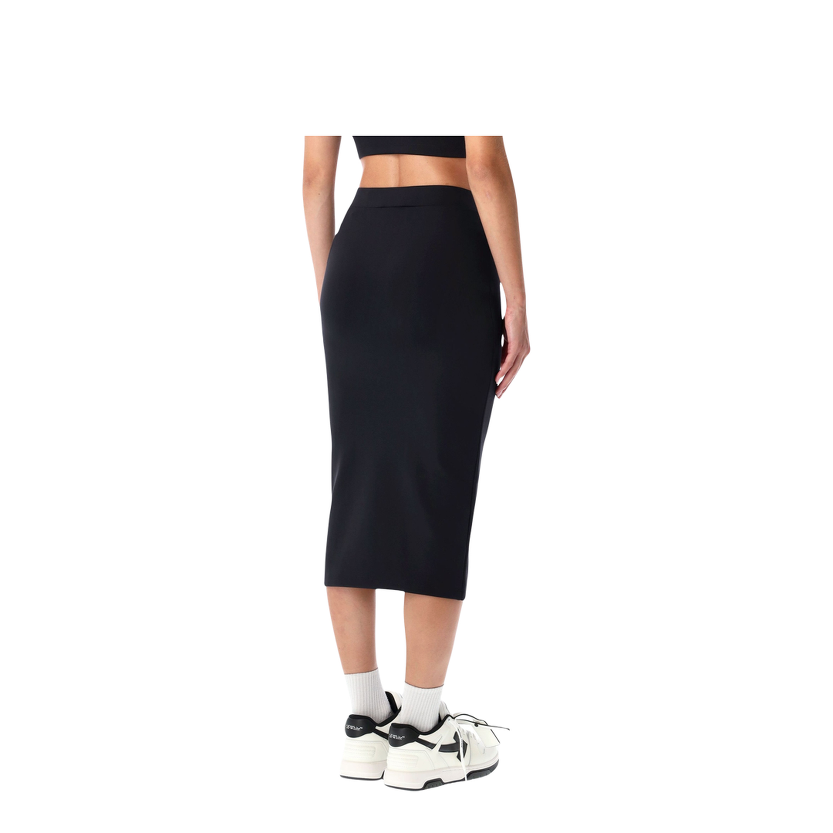 Sleek Midi Skirt in Black-White