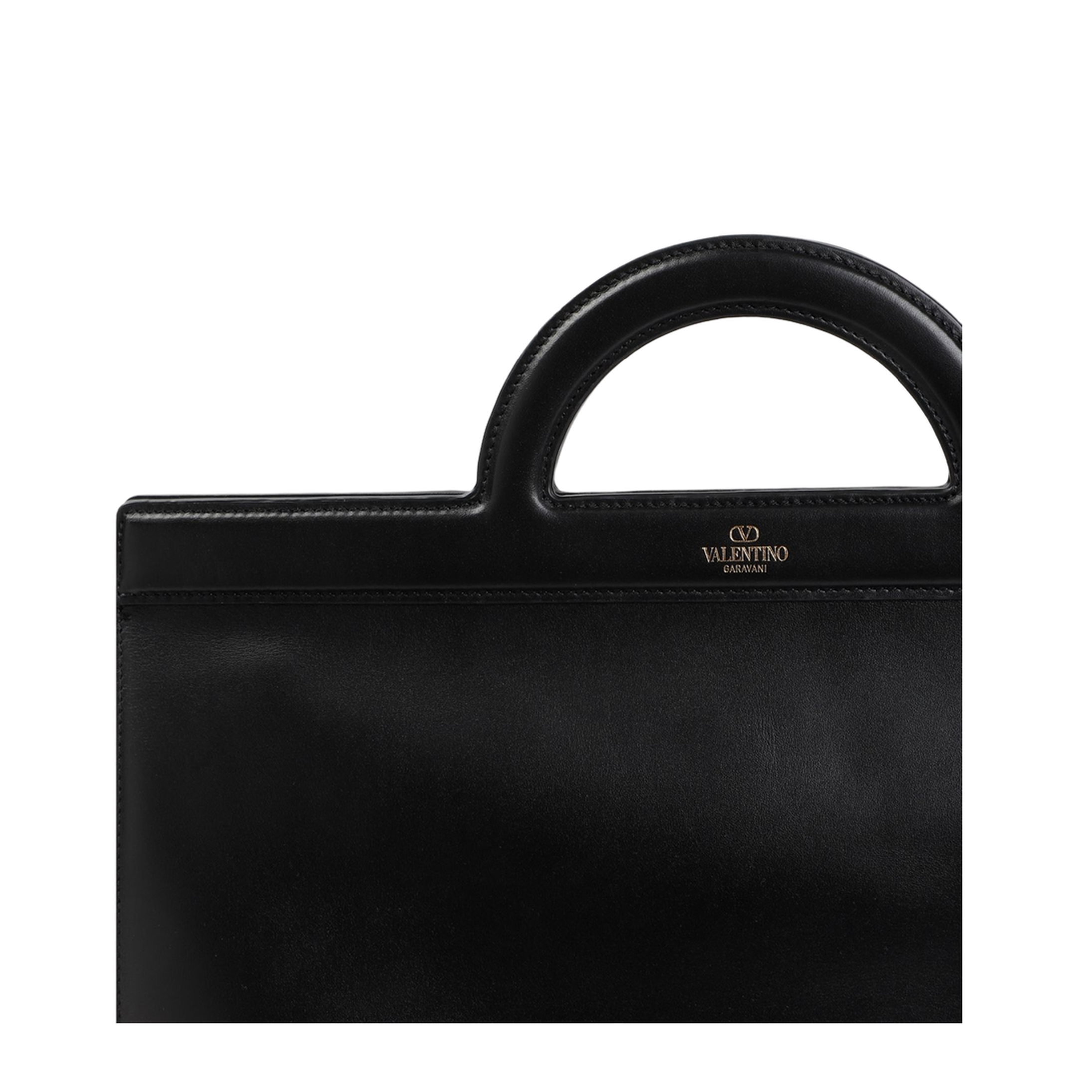 Garavani Leather Handbag with Frontal Logo Print