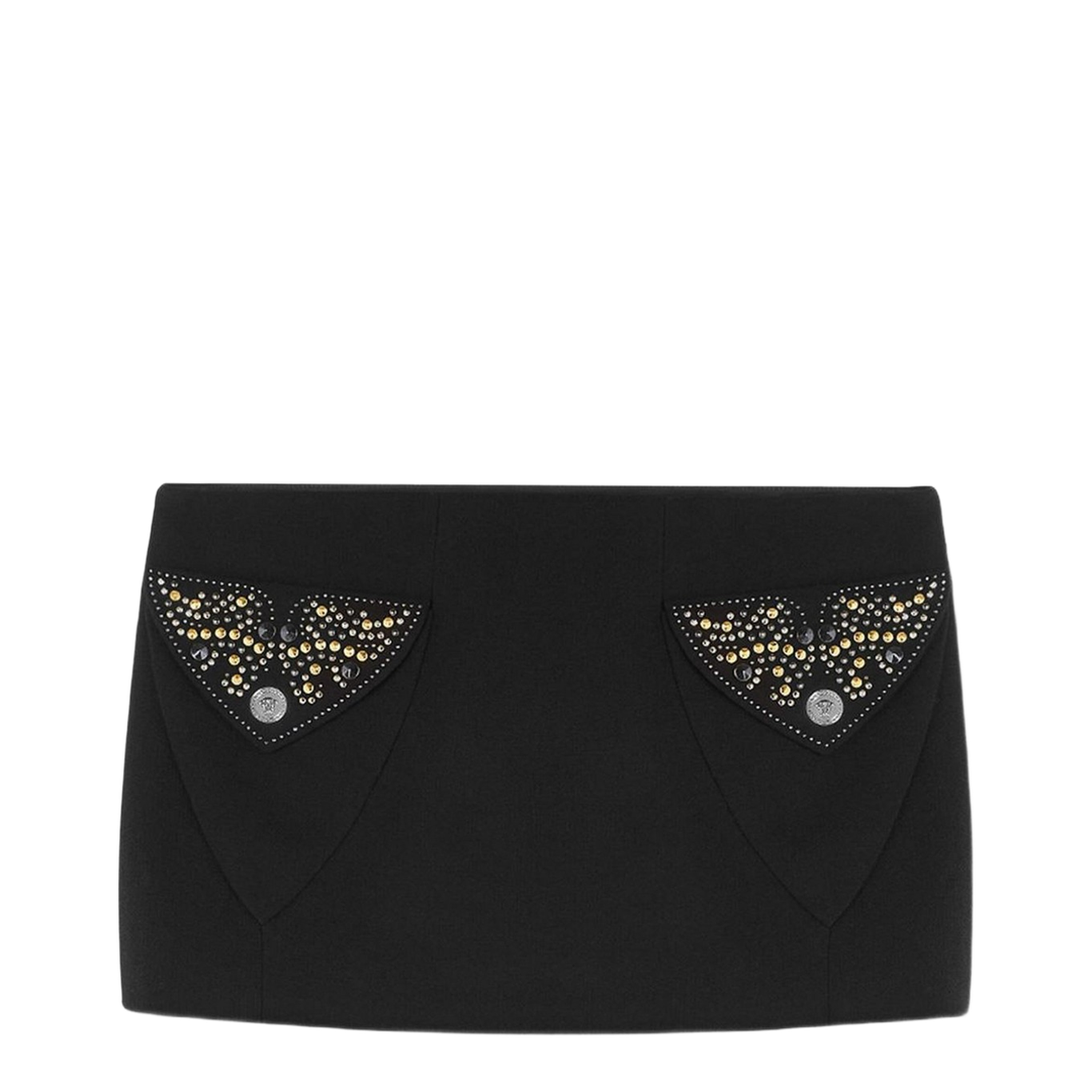 Black Wool Mini Skirt