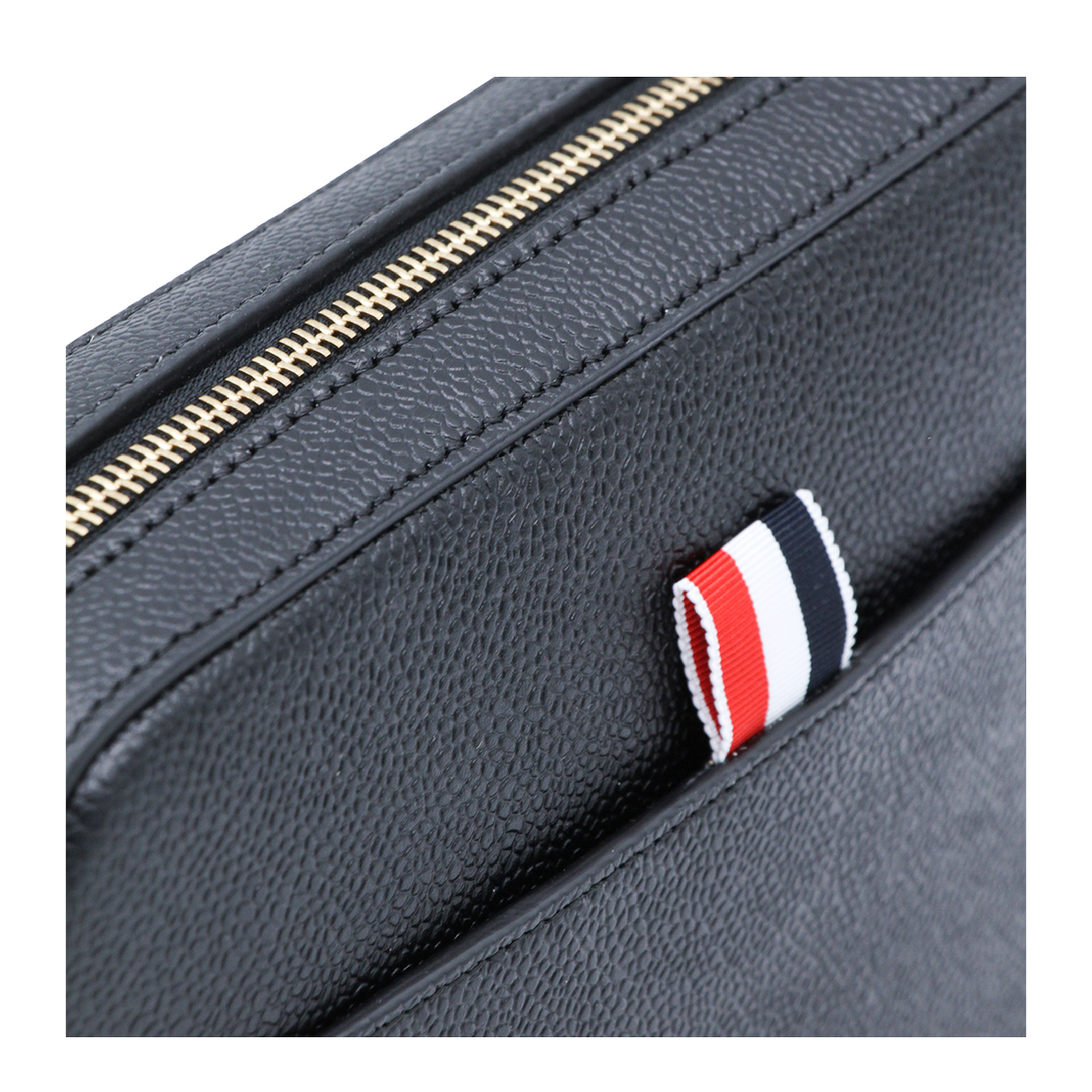 Leather Clutch With RWB Strap in Black