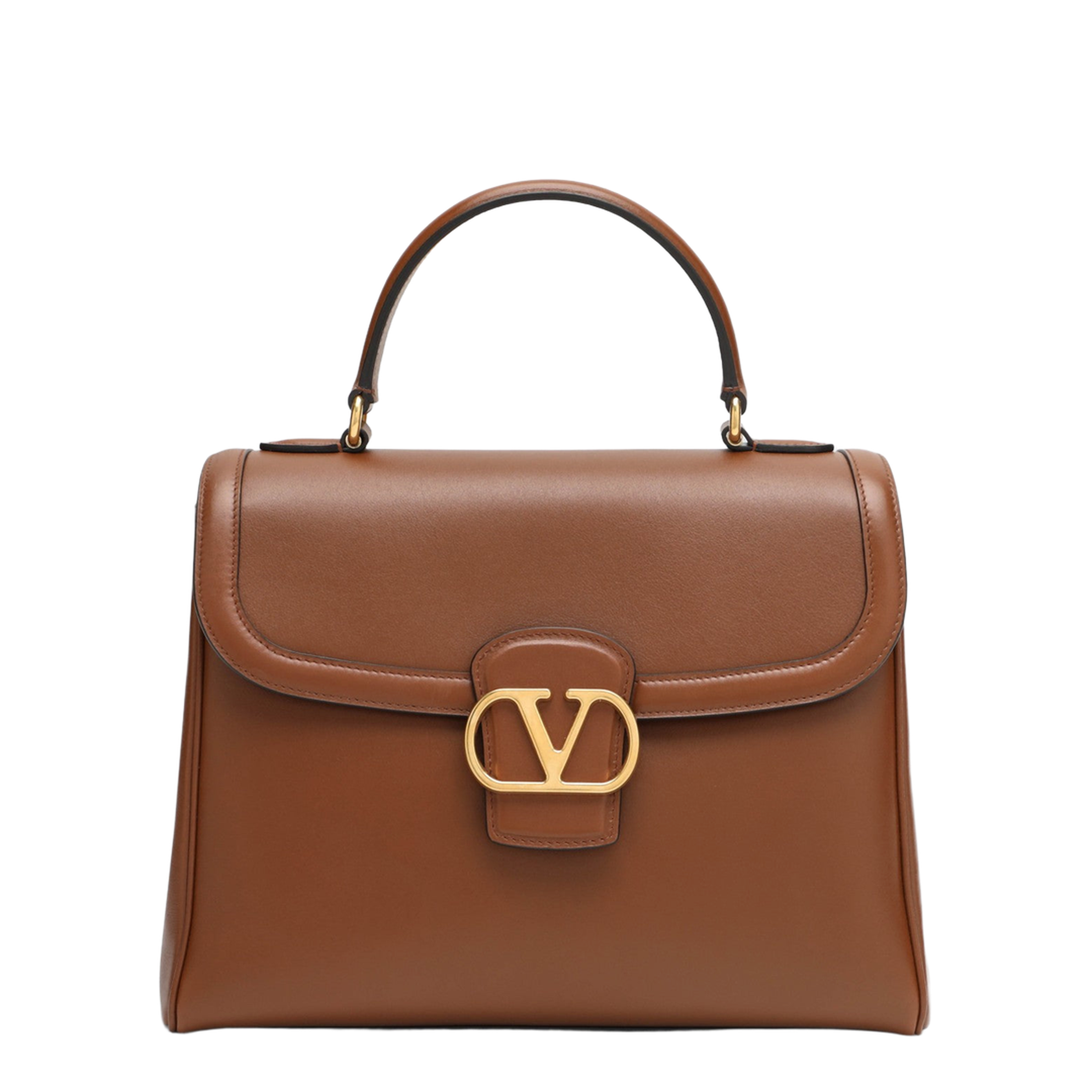 9to5 Large Smooth Calfskin Handbag - Tobacco