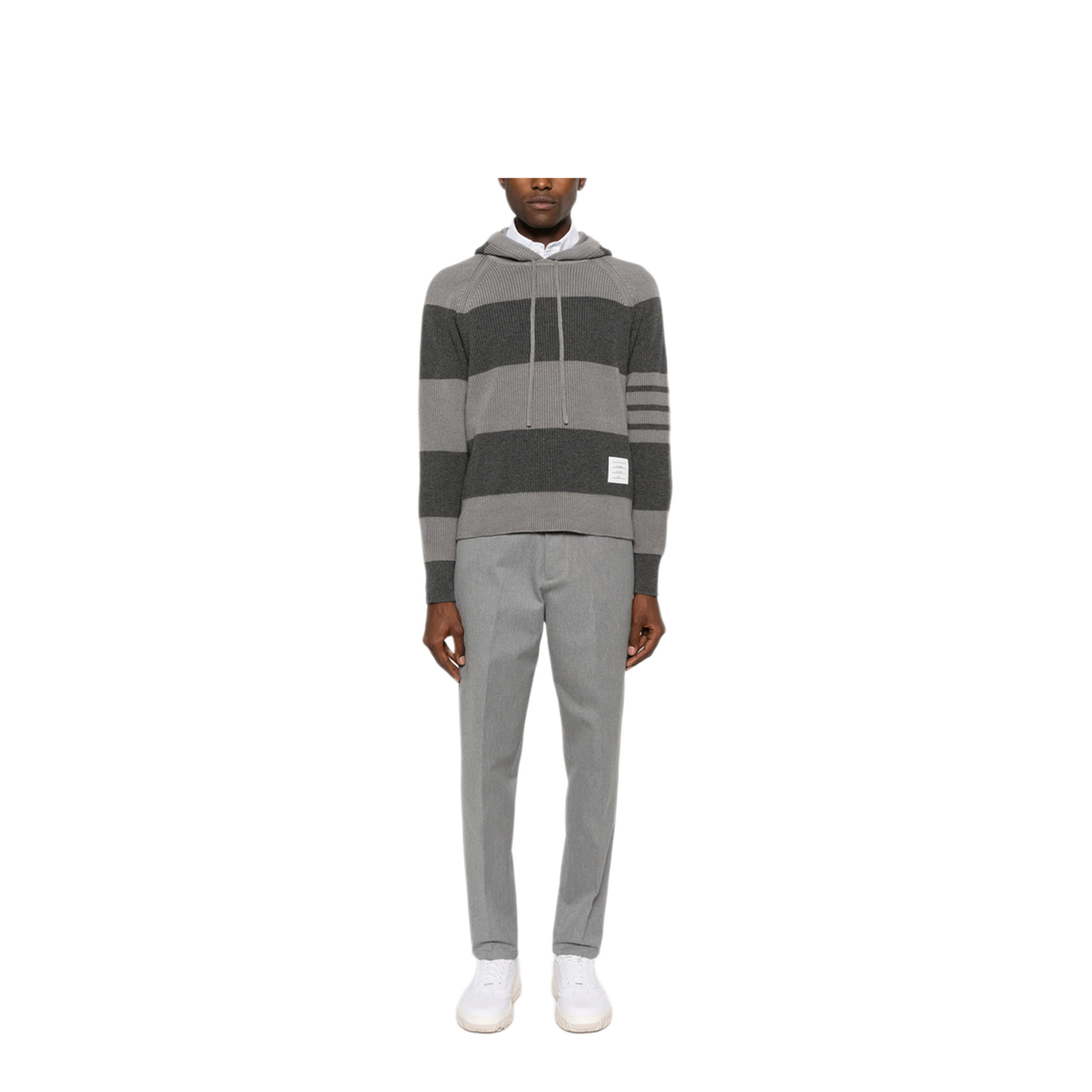 MAYFEYR - Thom Browne - Striped Knitted Hoodie - MKA513AY2011982