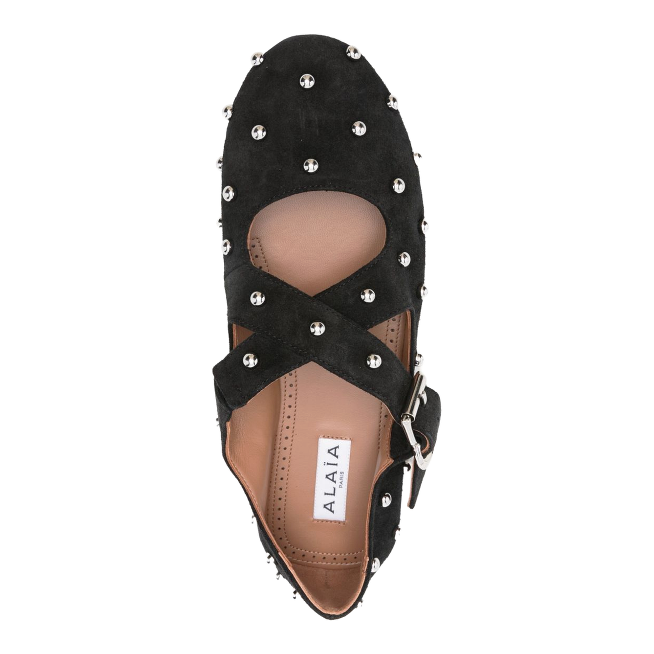 Black Crossed Strap Ballet Flats