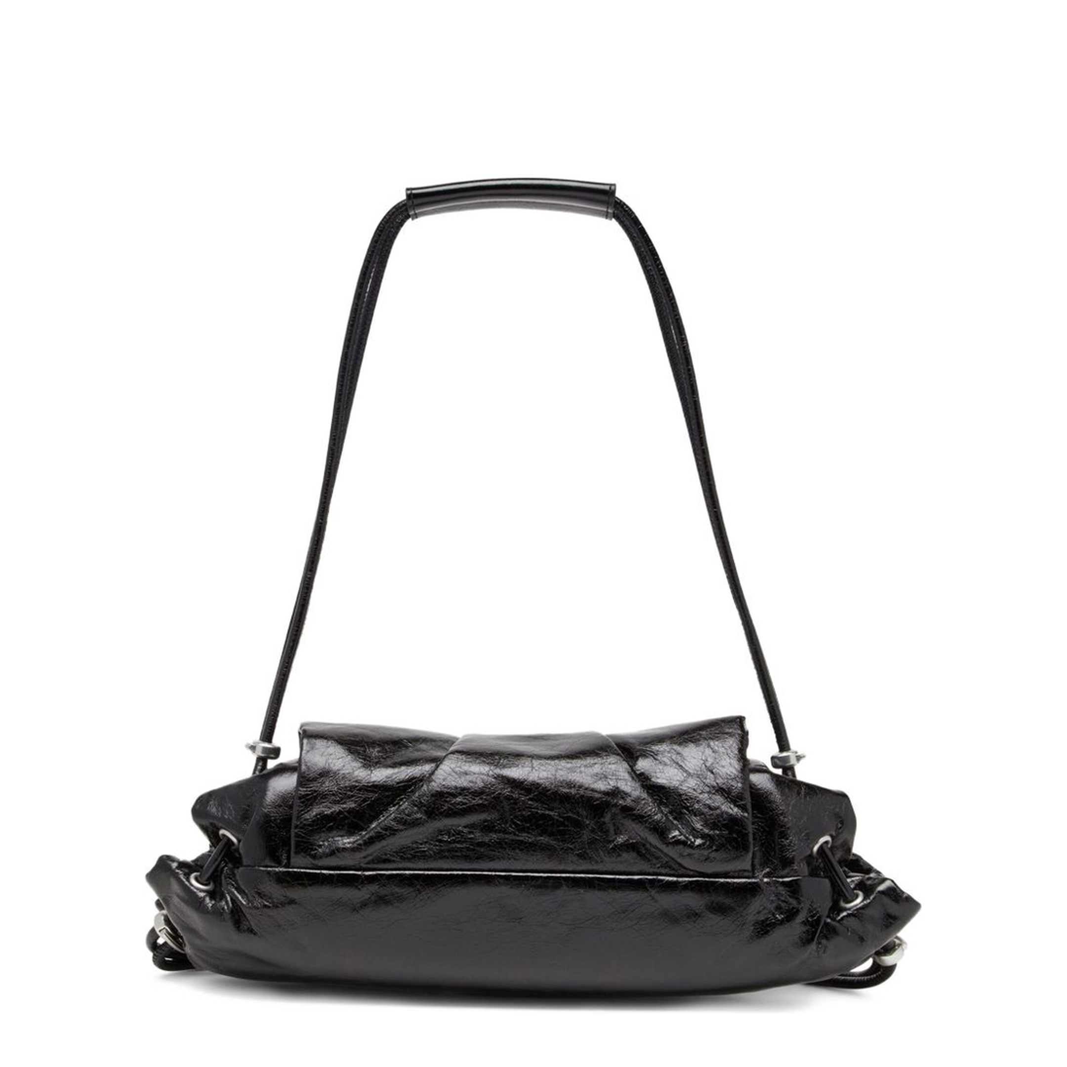 Scrunch-D-Small Shoulder Bag In Shiny Scrunched Leather