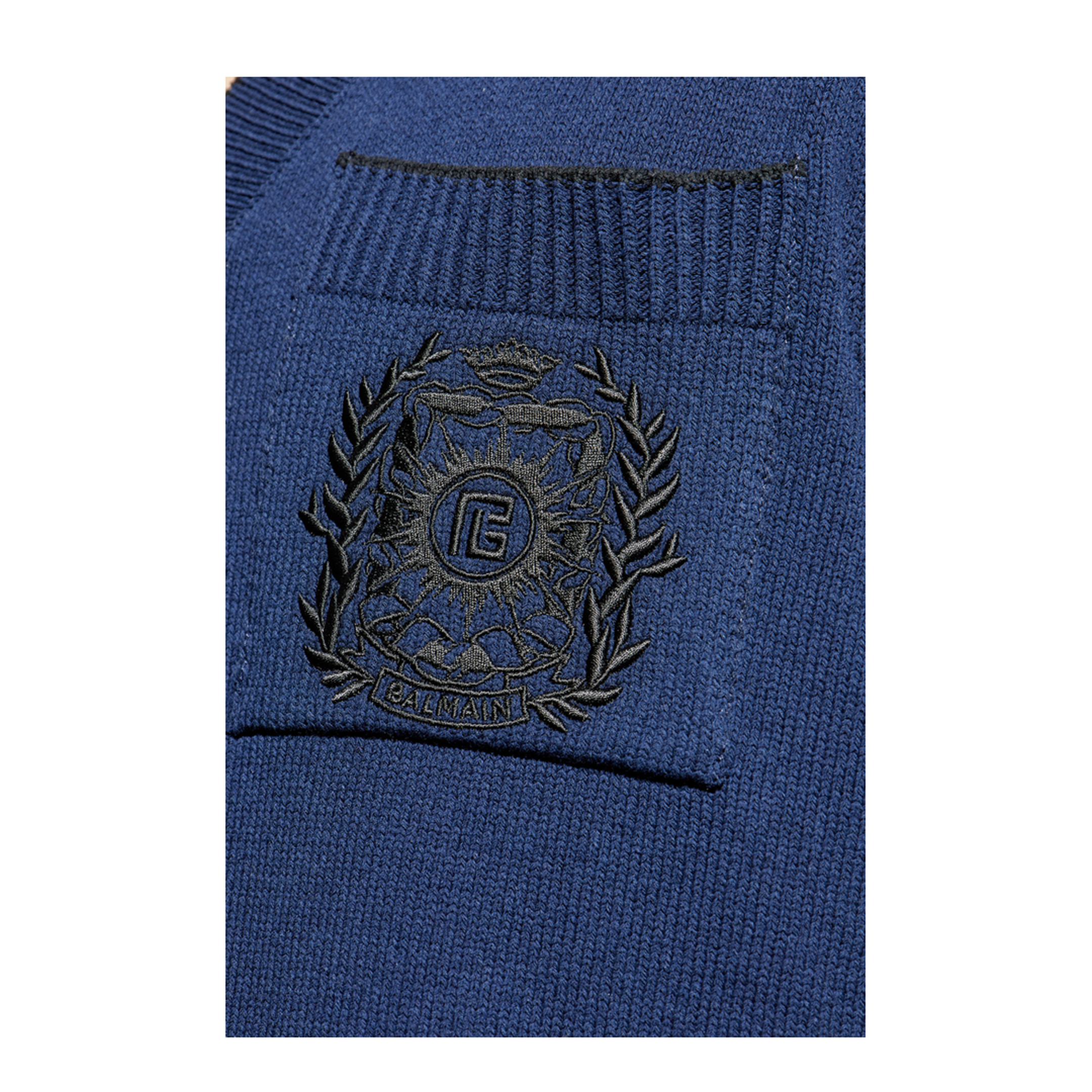 Écusson Embroidered Knit Polo Shirt Navy