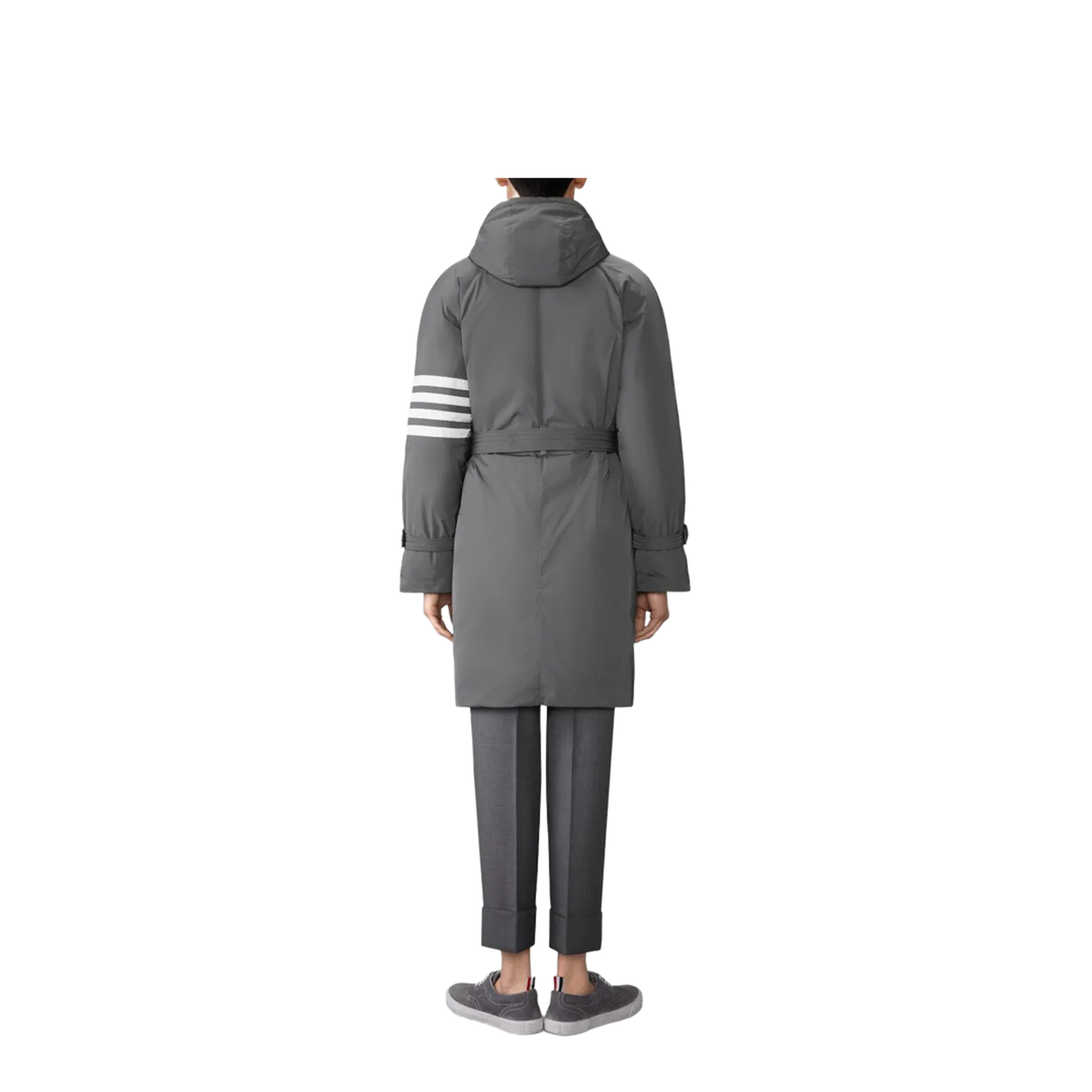 MAYFEYR - Thom Browne - Poly Twill 4-Bar Hooded Down Parka With Belt - MOD091X07259