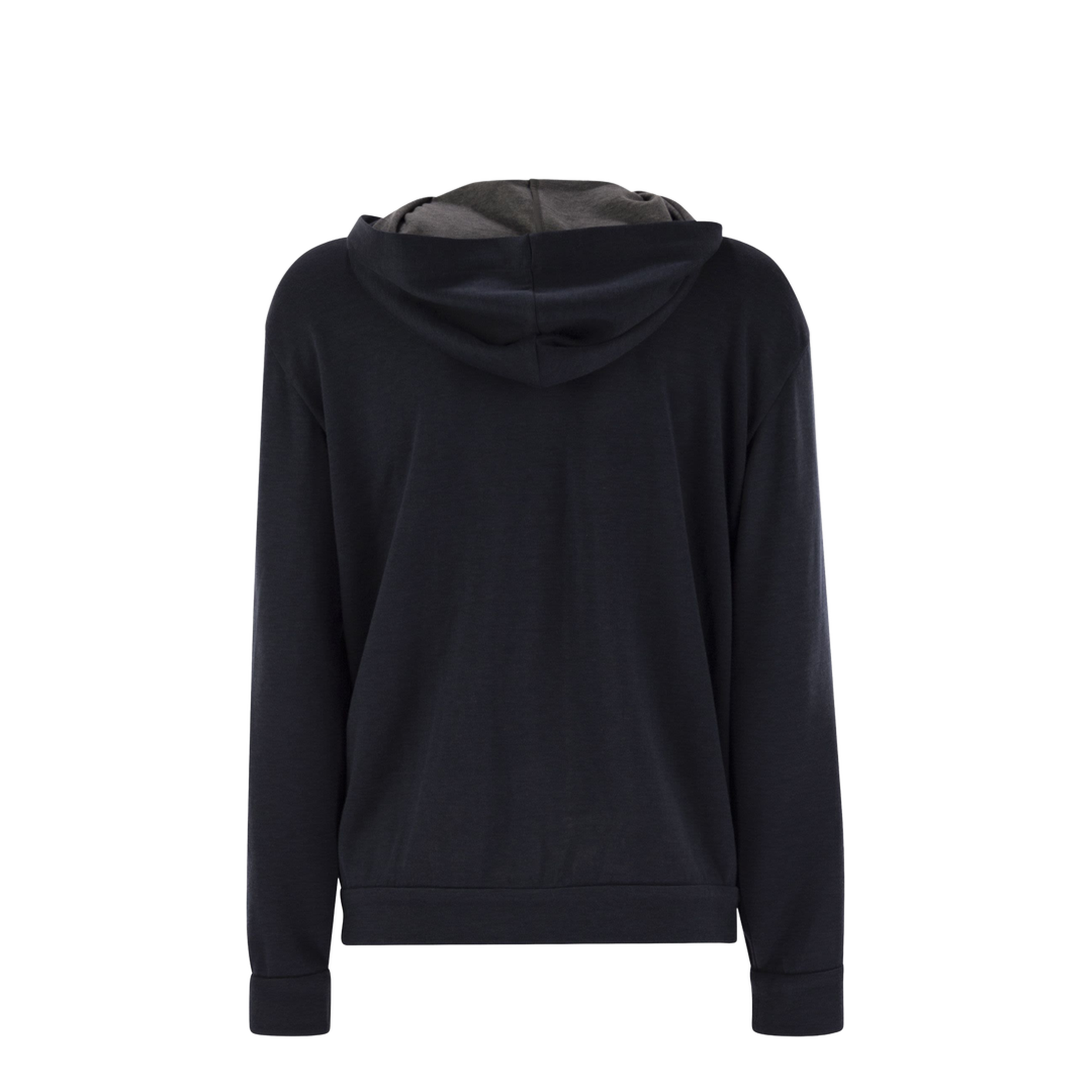 Cotton and Silk Interlock Hooded Topwear