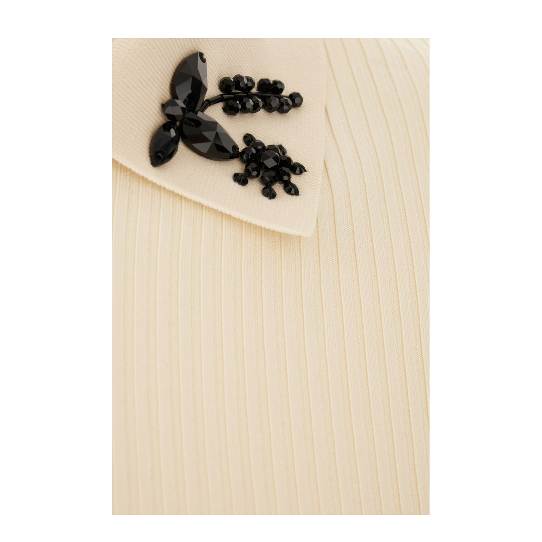 Cotton Polo Shirt With Handmade Beads