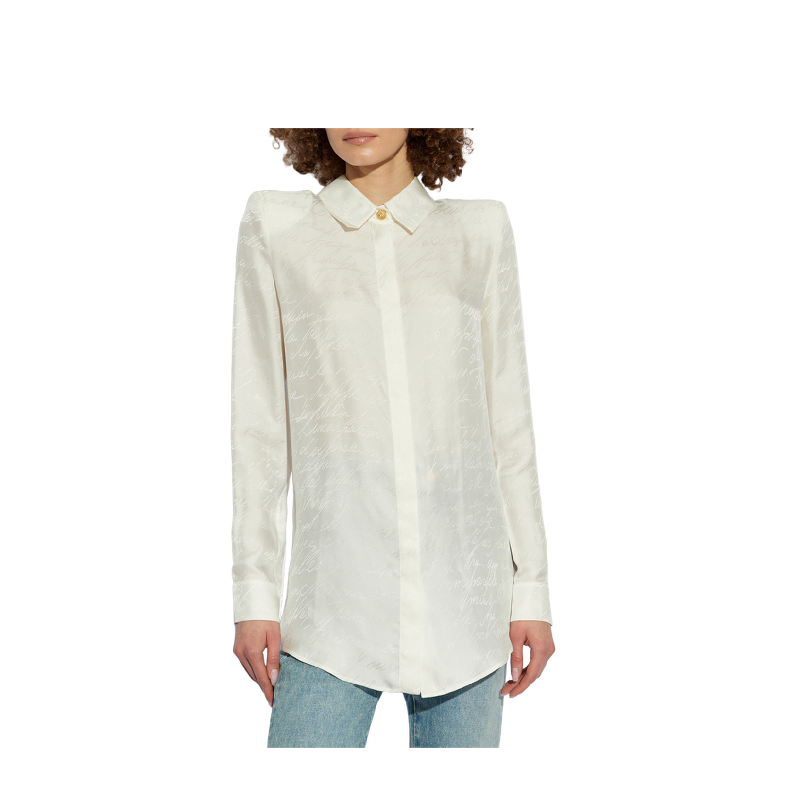 Satin Shirt with Monogram