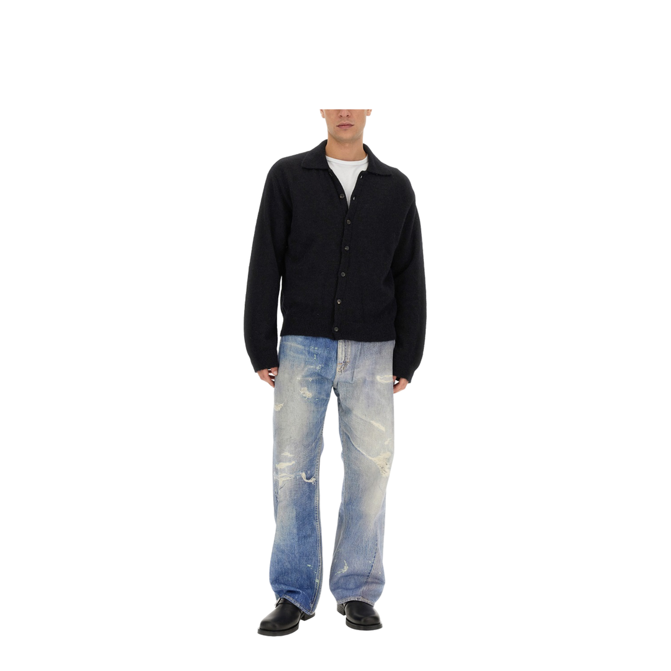 MAYFEYR - Our Legacy - Cardigan With Buttons - M4213ECFSEBLACKFUZZYALPACA