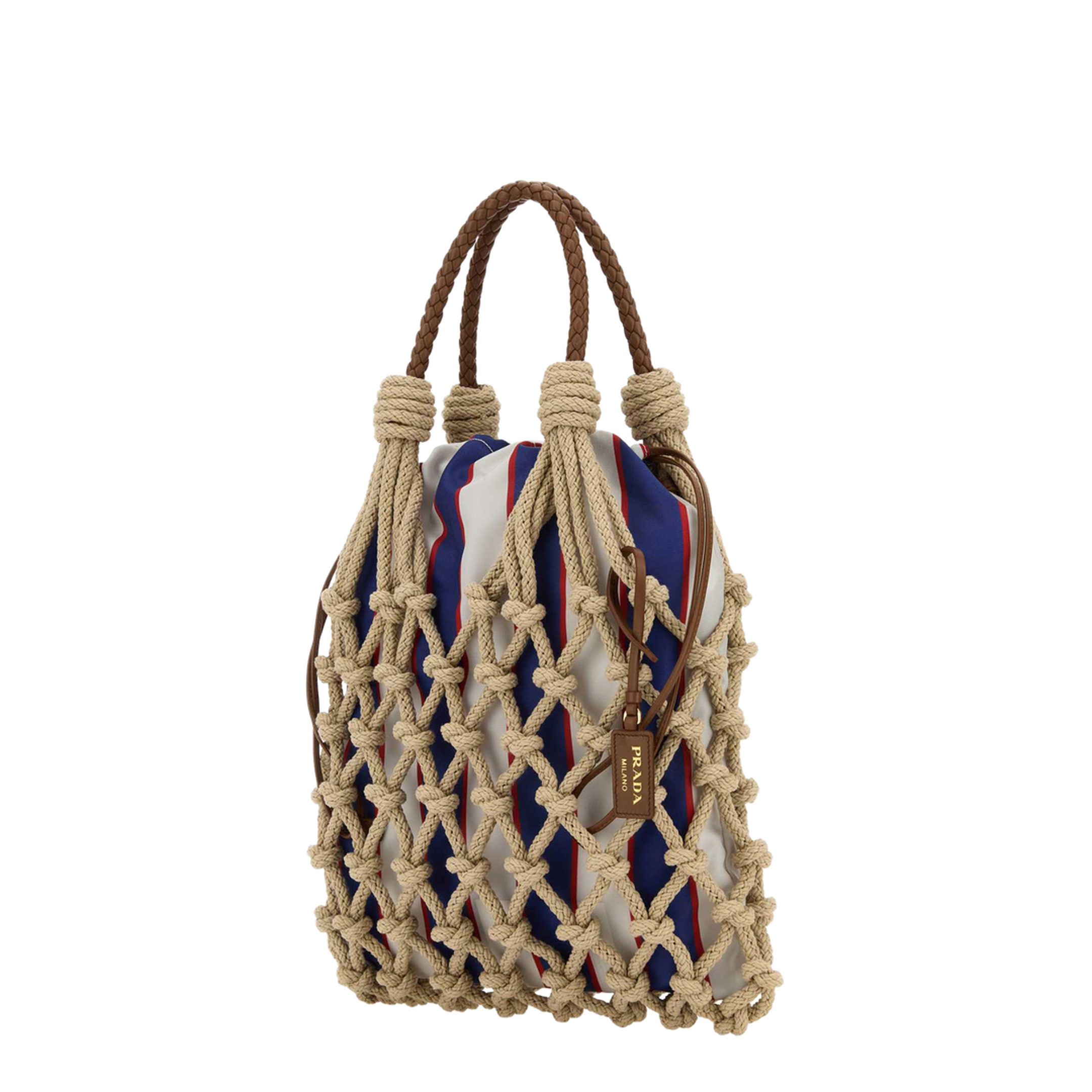 Beige Mesh Handbag