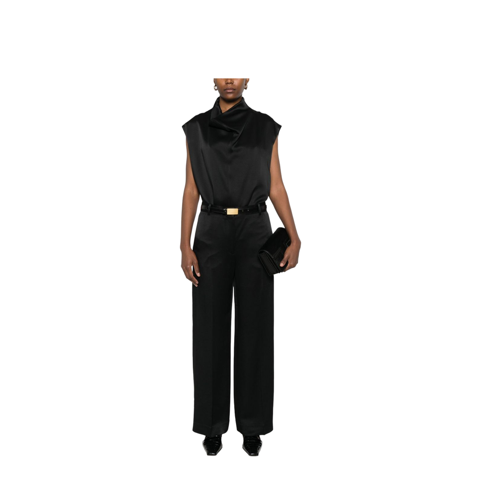Sleeveless Funnel-neck Top