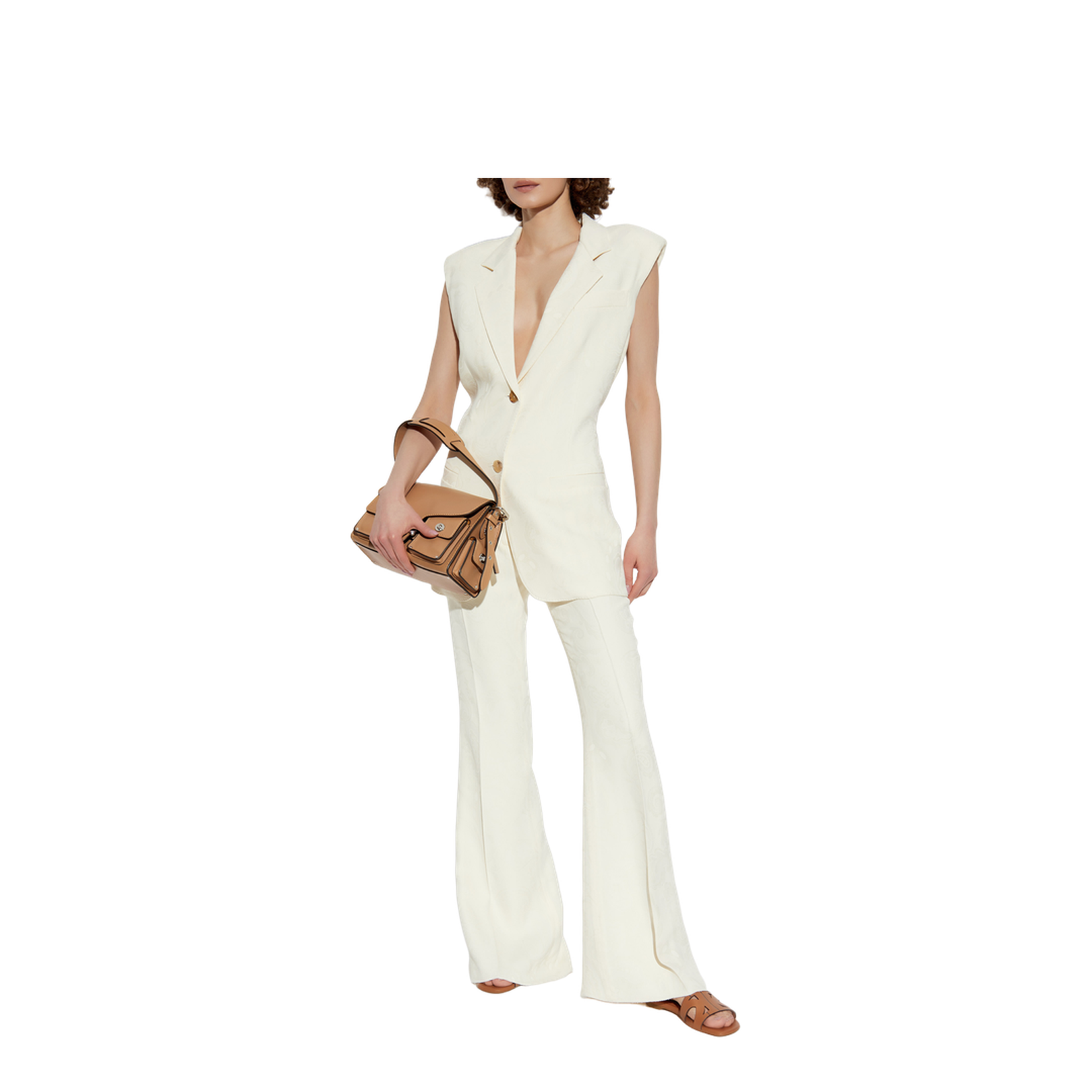 Vest with decorative draping at the back