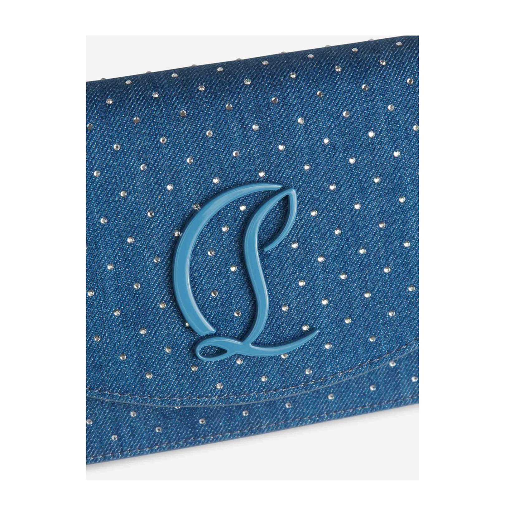 Denim Rhinestone Clutch