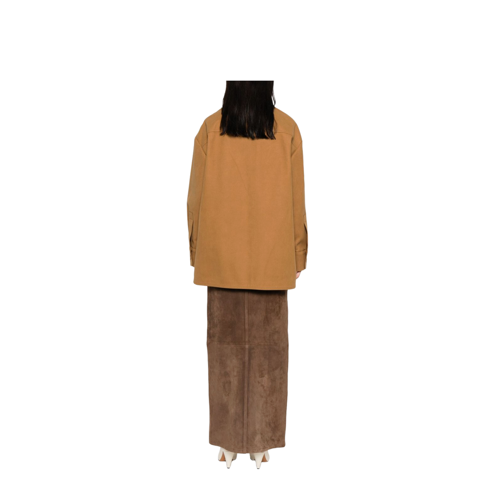 Faux Suede Leather Overshirt