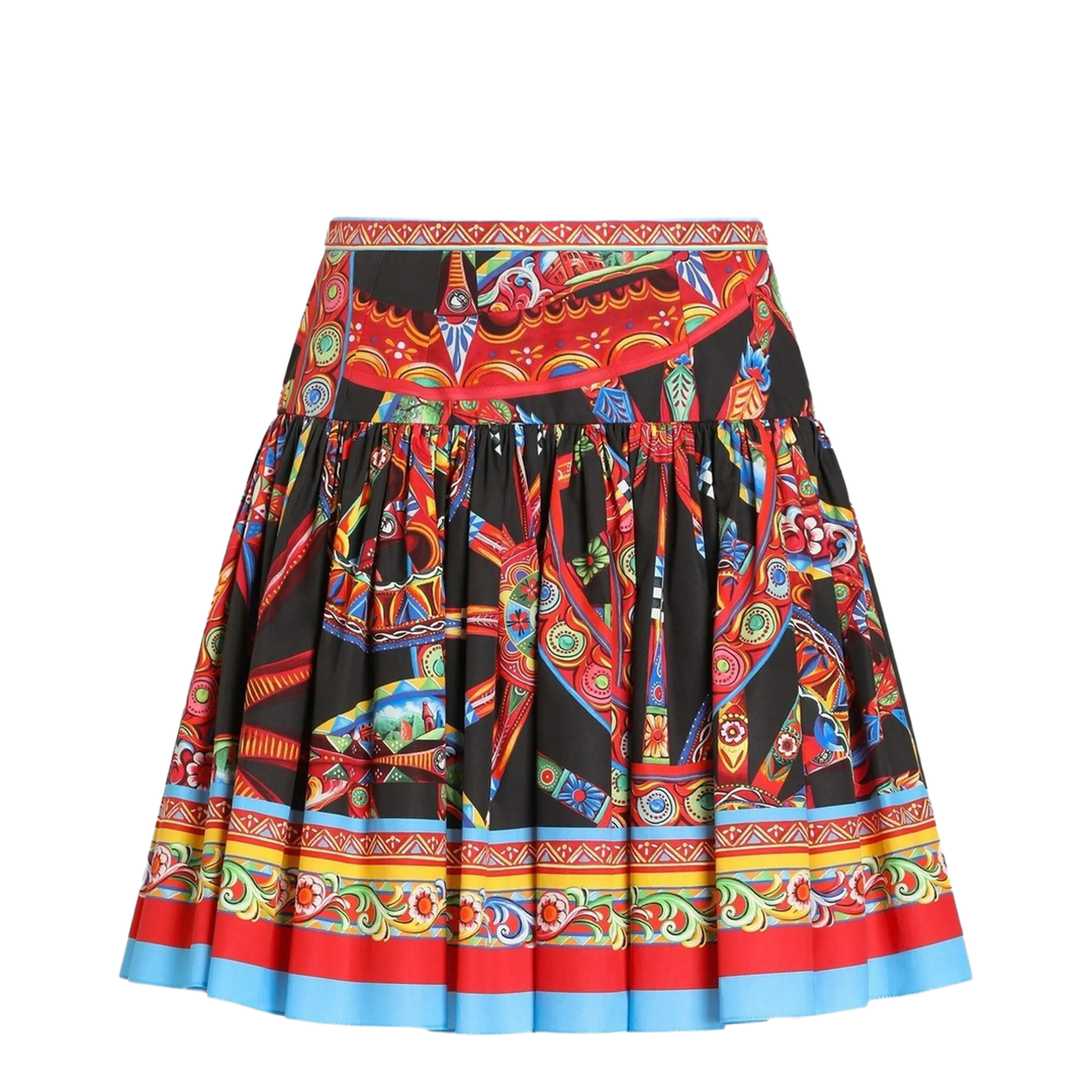 MAYFEYR - Dolce & Gabbana - Mini Skirt In Poplin Carretto Print - F4CFATGDDTF
